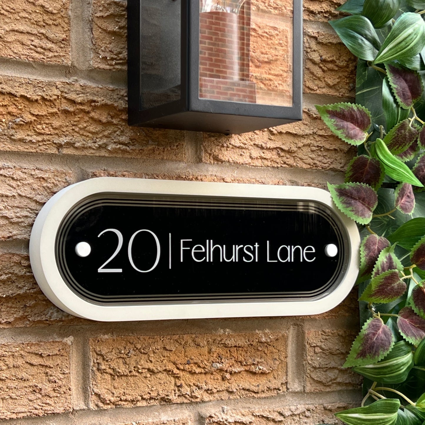 Edit Stadium | Personalised Designer House Sign with Acrylic Front & Portland Stone Back