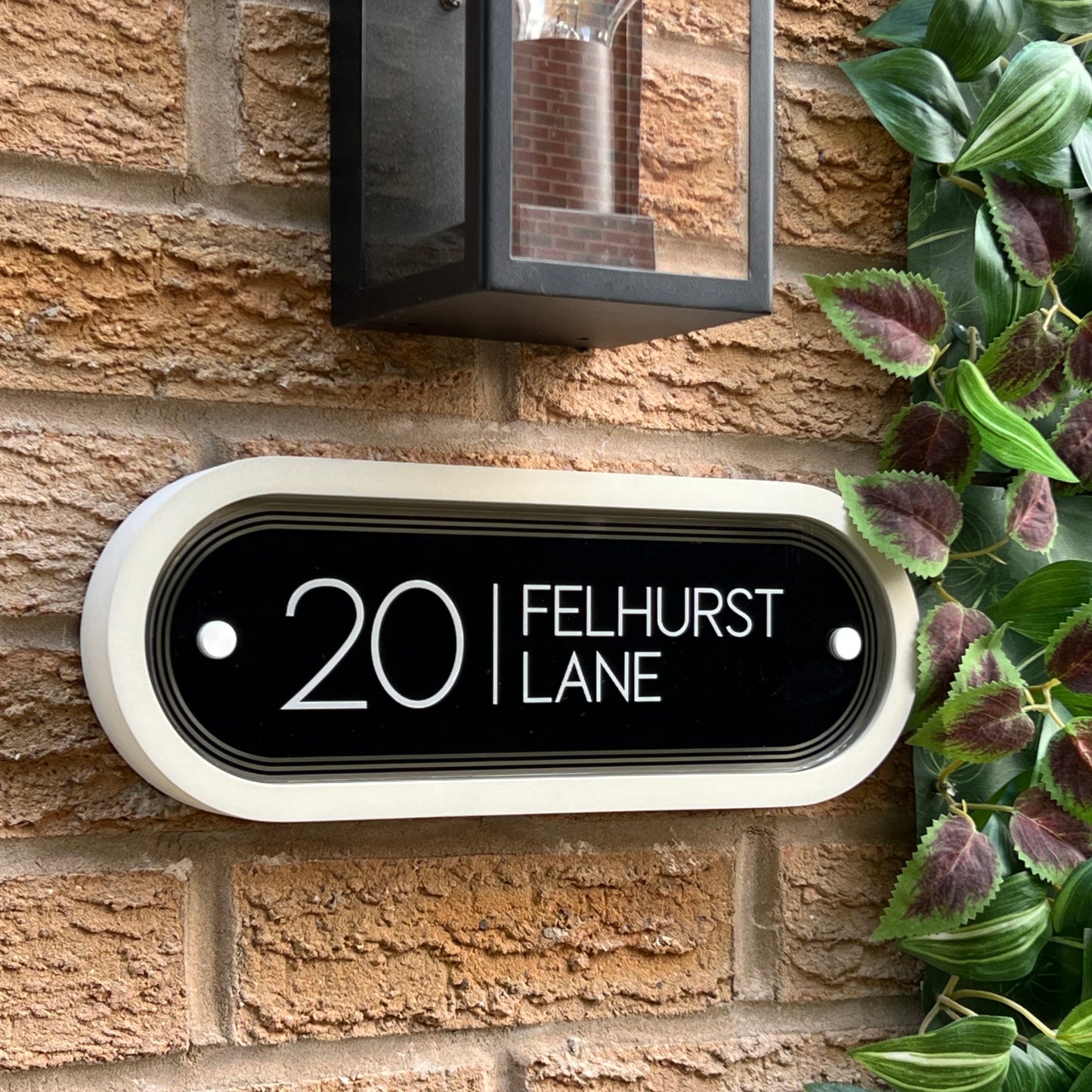 Edit Stadium | Personalised Designer House Sign with Acrylic Front & Portland Stone Back