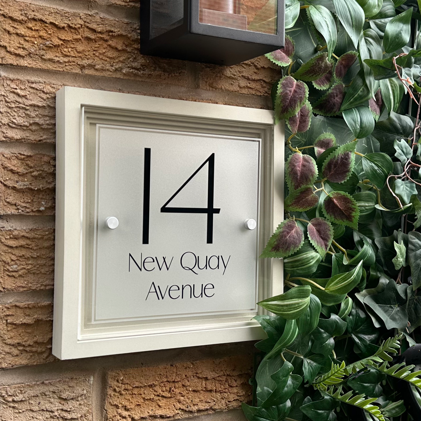 Signature Blocus | Personalised Designer House Sign with Acrylic Front & Portland Stone Coffered Back