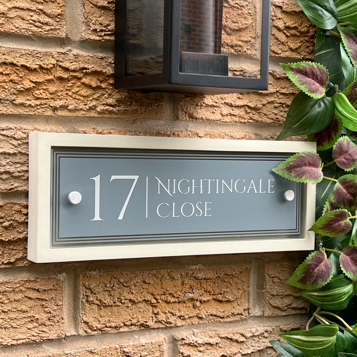 Edit Rectangulum | Personalised Designer House Sign with Acrylic Front & Portland Stone Back