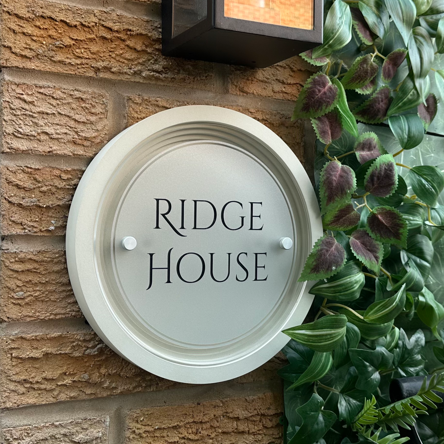 Signature Circulus | Personalised Designer House Sign with Acrylic Front & Portland Stone Coffered Back