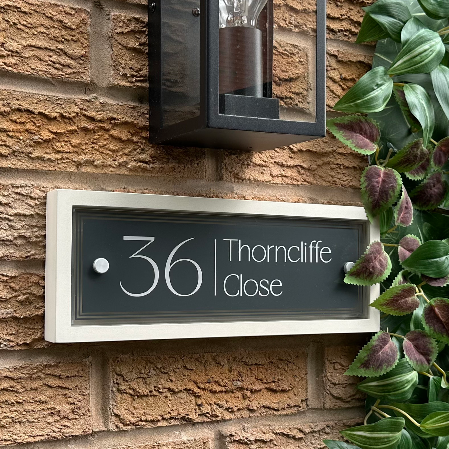 Edit Rectangulum | Personalised Designer House Sign with Acrylic Front & Portland Stone Back