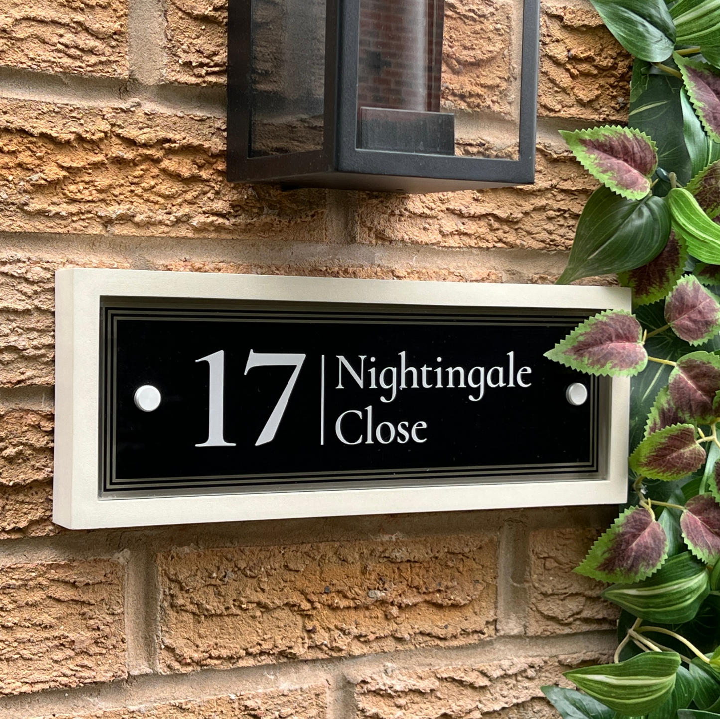 Edit Rectangulum | Personalised Designer House Sign with Acrylic Front & Portland Stone Back