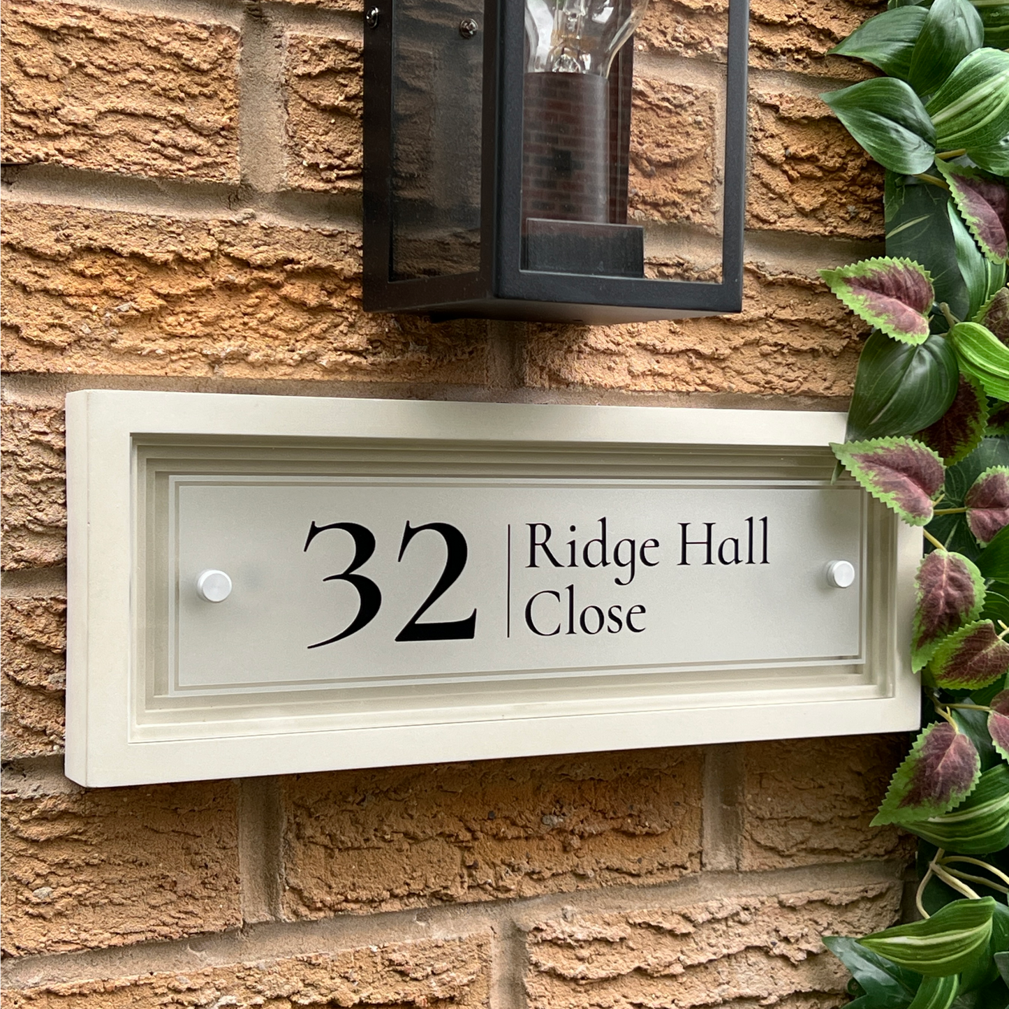 Signature Rectangulum | Personalised Designer House Sign with Acrylic Front & Cast Stone Coffered Back