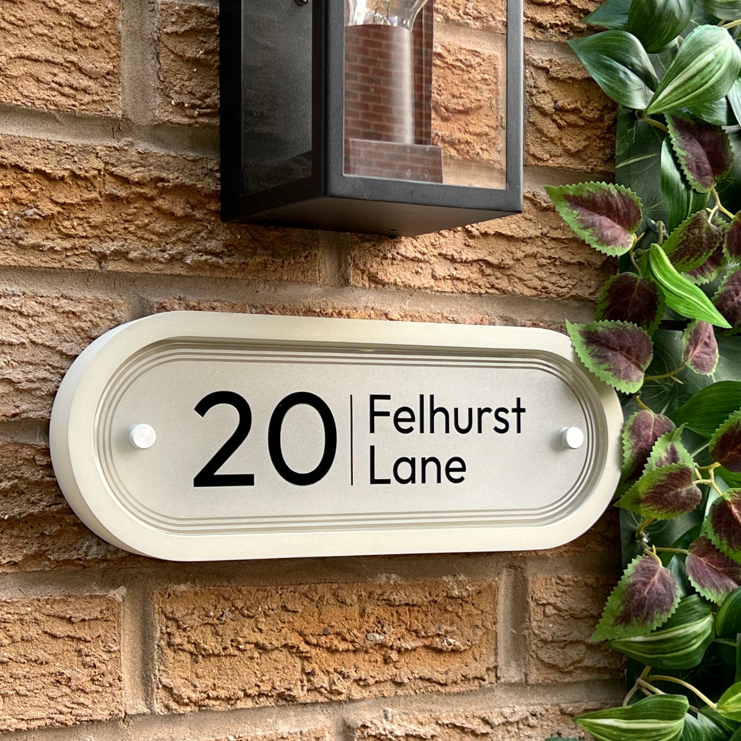 Edit Stadium | Personalised Designer House Sign with Acrylic Front & Portland Stone Back