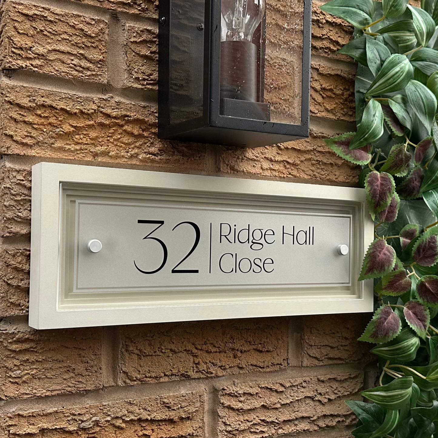 Signature Rectangulum | Personalised Designer House Sign with Acrylic Front & Portland Stone Coffered Back