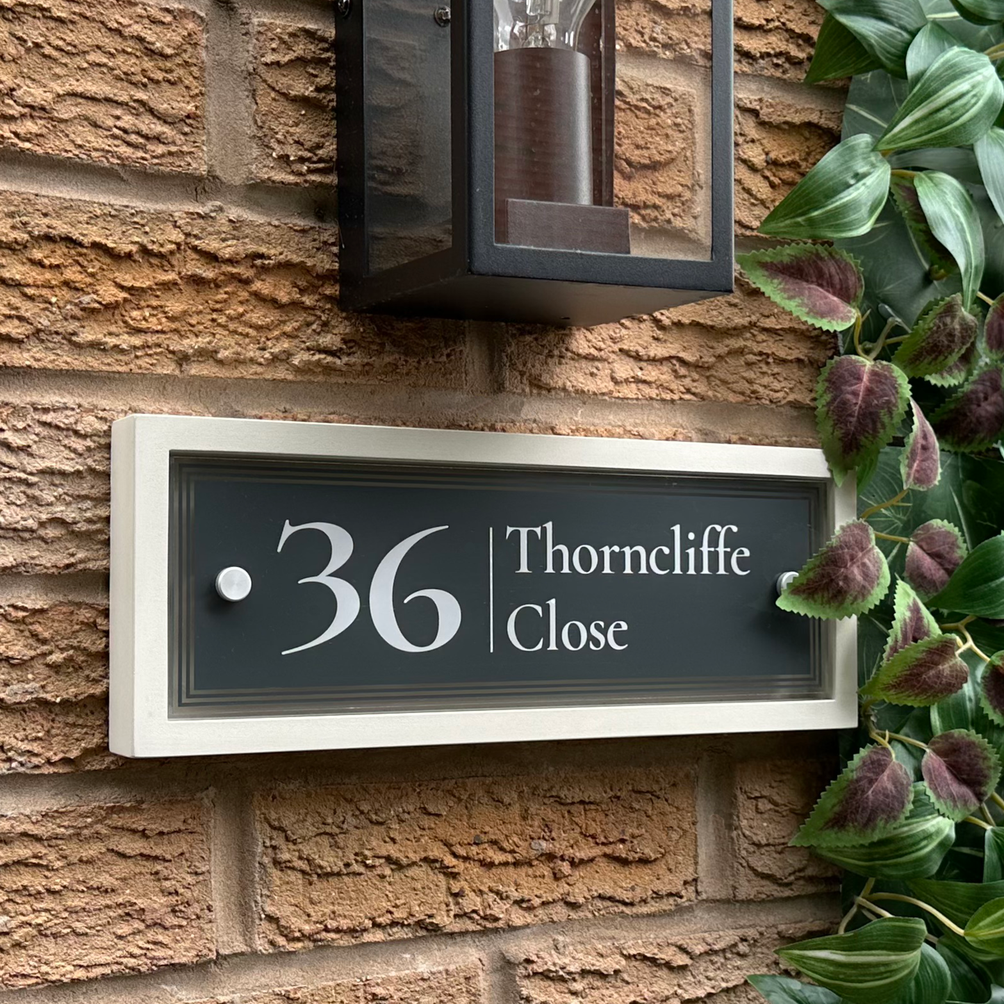 Edit Rectangulum | Personalised Designer House Sign with Acrylic Front & Portland Stone Back