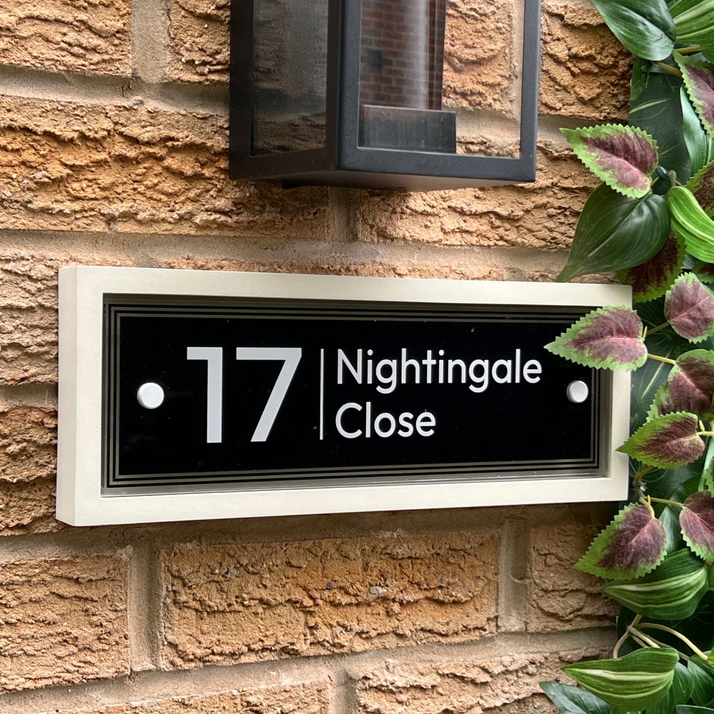 Edit Rectangulum | Personalised Designer House Sign with Acrylic Front & Portland Stone Back