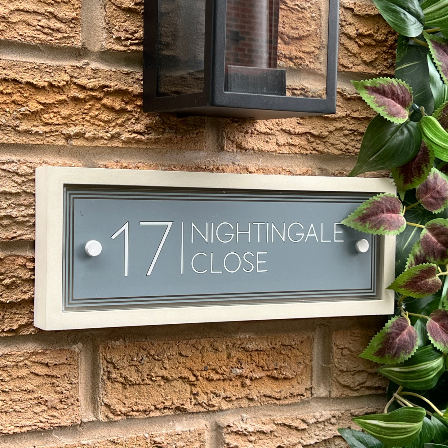 Edit Rectangulum | Personalised Designer House Sign with Acrylic Front & Portland Stone Back