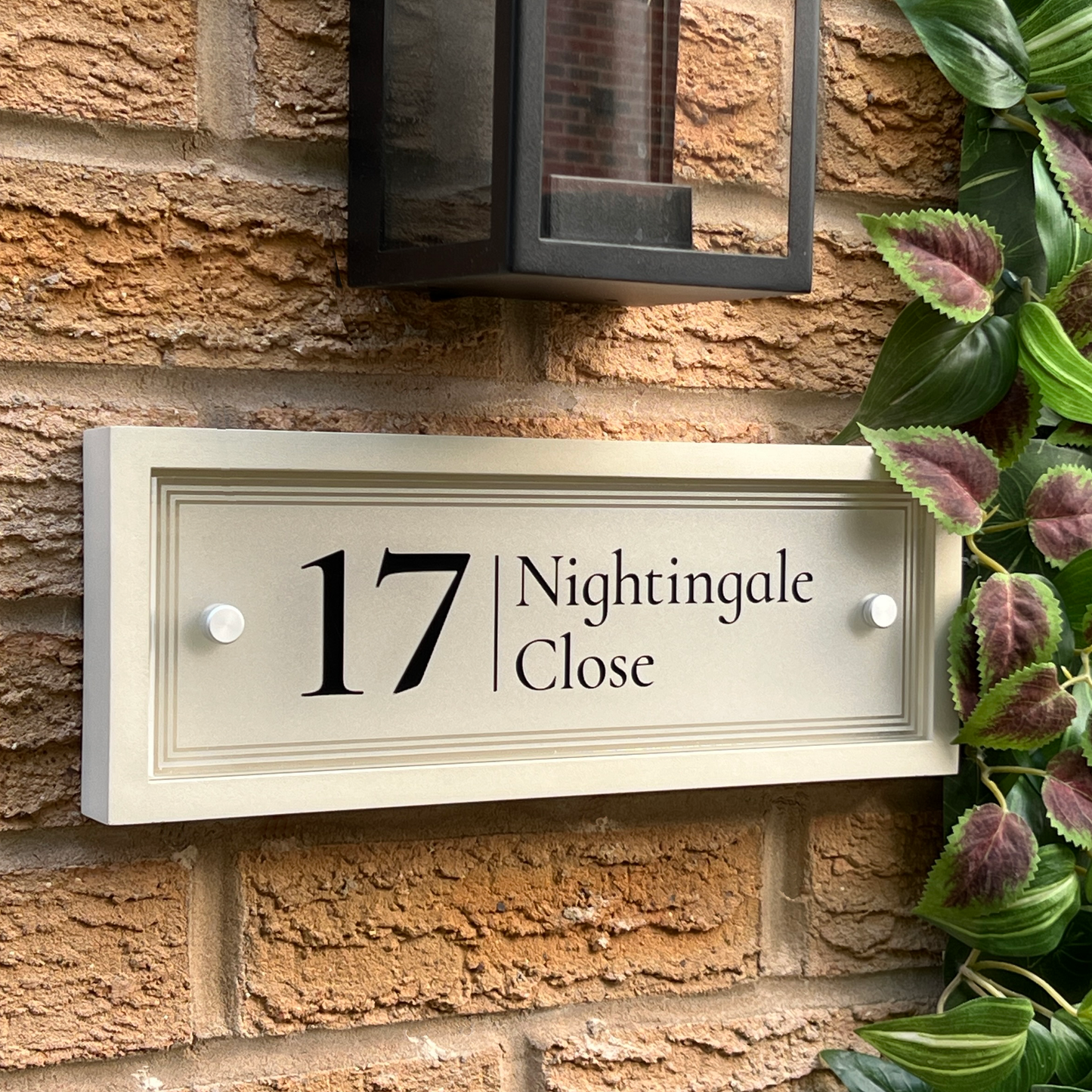 Edit Rectangulum | Personalised Designer House Sign with Acrylic Front & Portland Stone Back