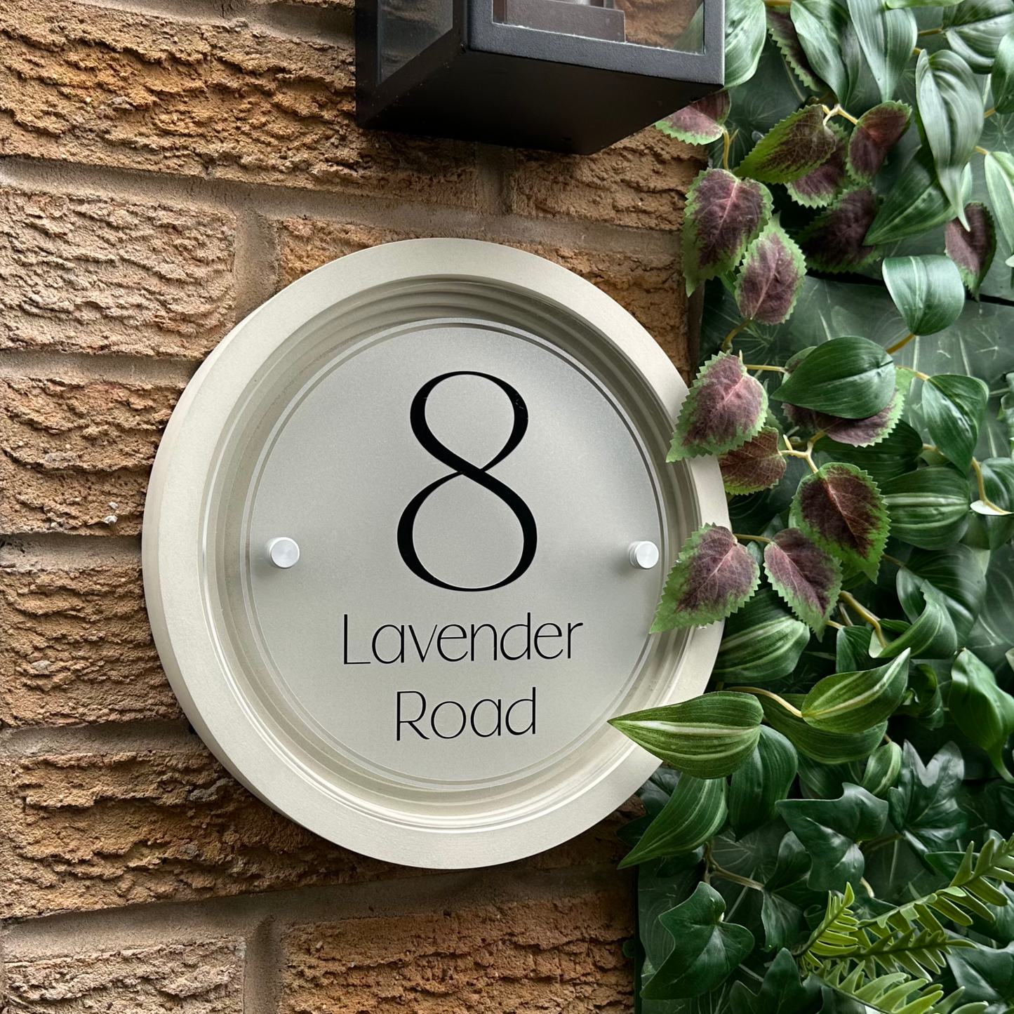 Signature Circulus | Personalised Designer House Sign with Acrylic Front & Portland Stone Coffered Back