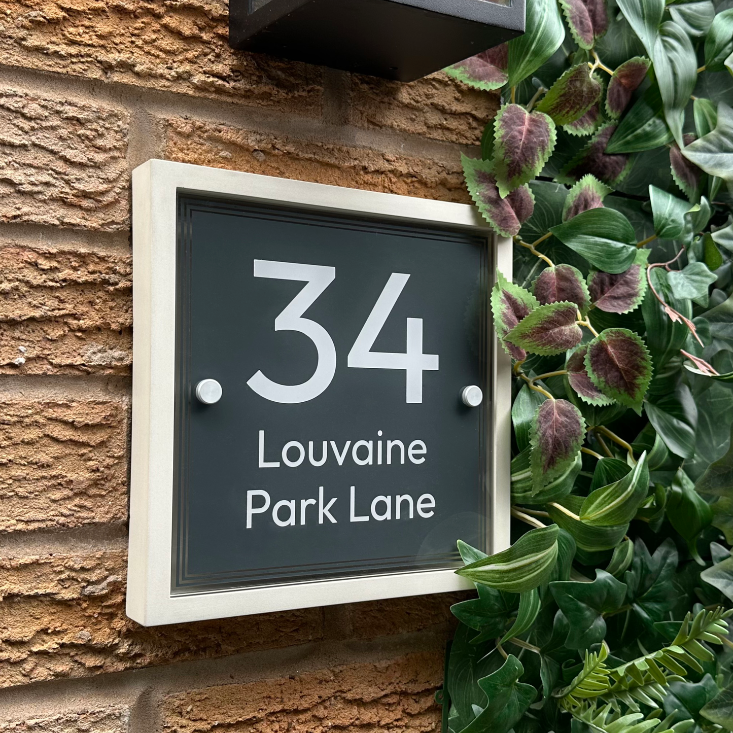 Edit Blocus | Personalised Designer House Sign with Acrylic Front & Portland Stone Back