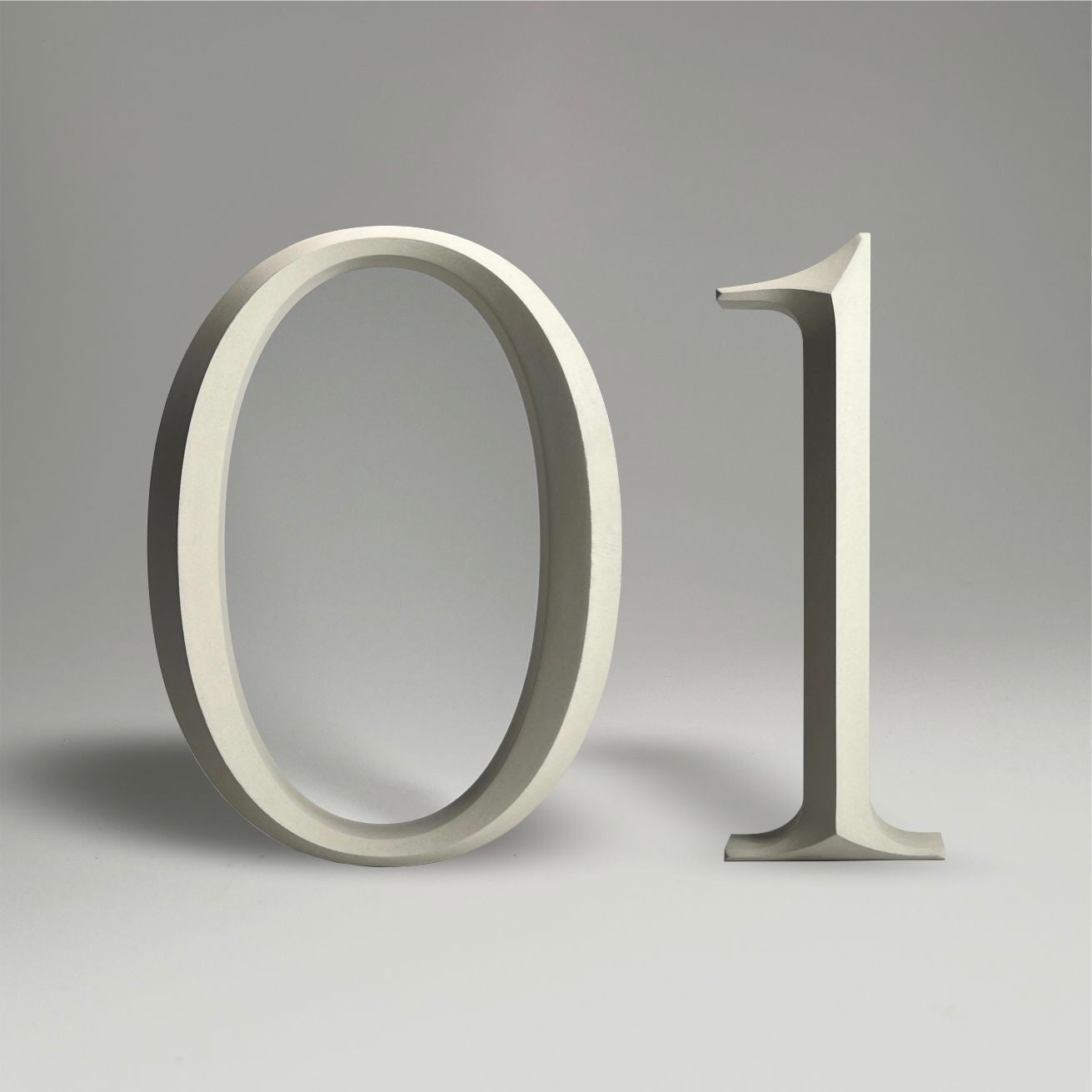 Luxury floating prismatic house number sign 01, ideal for classical houses with timeless appeal.