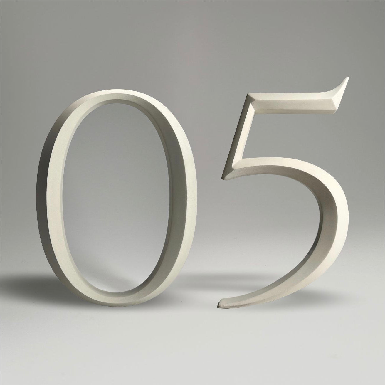 Luxury house number ‘05’, with a floating prismatic design for modern and classical homes alike.
