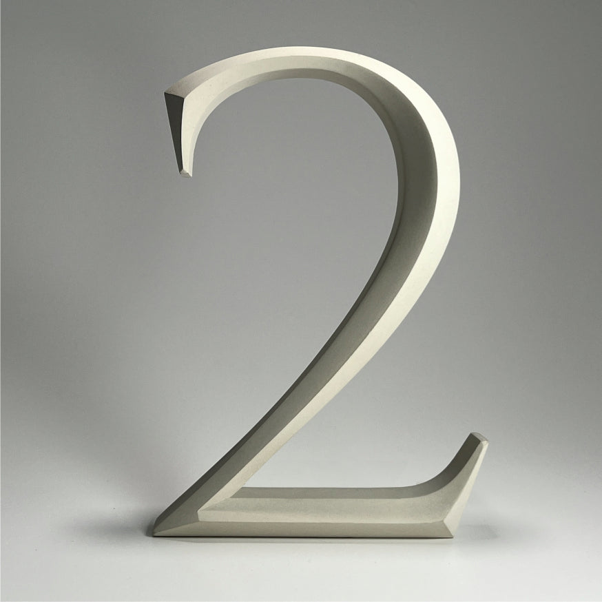 Floating prismatic house number ‘2’, crafted in an elegant design, perfect for modern homes and house signs.