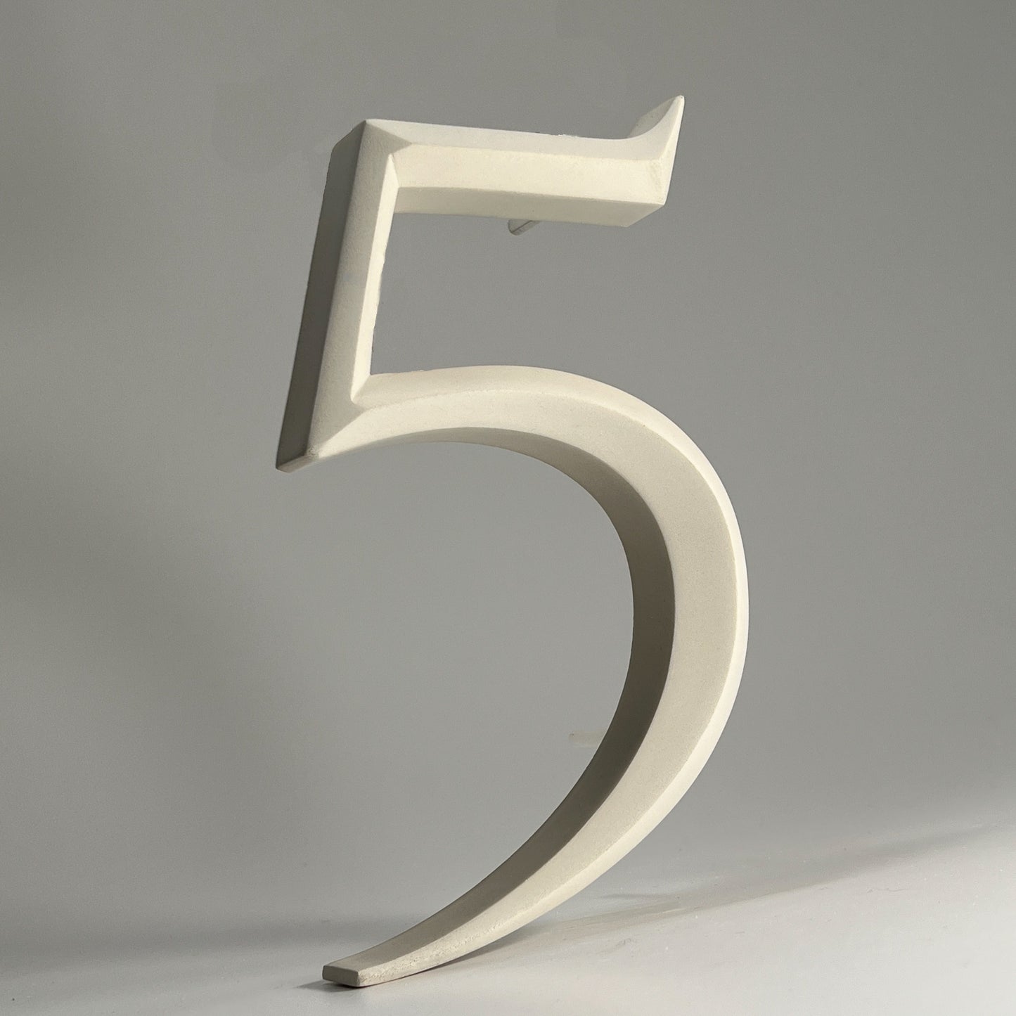 Luxury house number ‘5’, with a floating prismatic design for modern and classical homes alike.