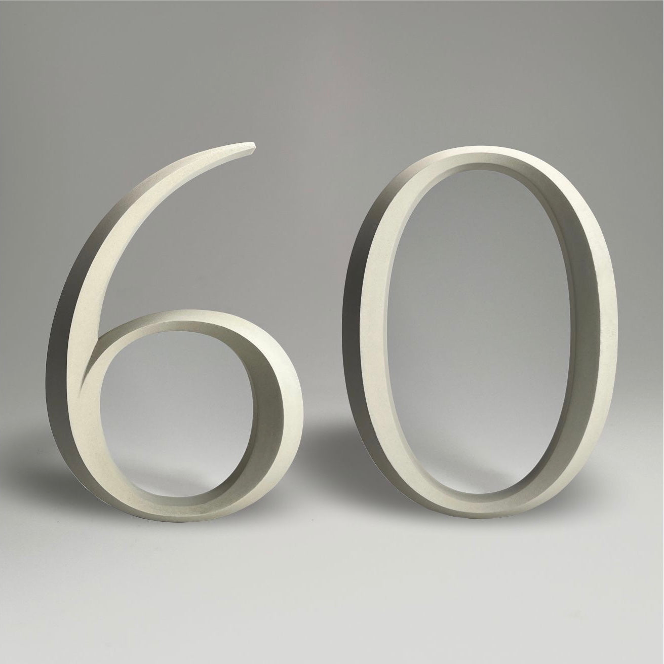 Luxury house number ‘60’, with a floating prismatic design for modern and classical homes alike.