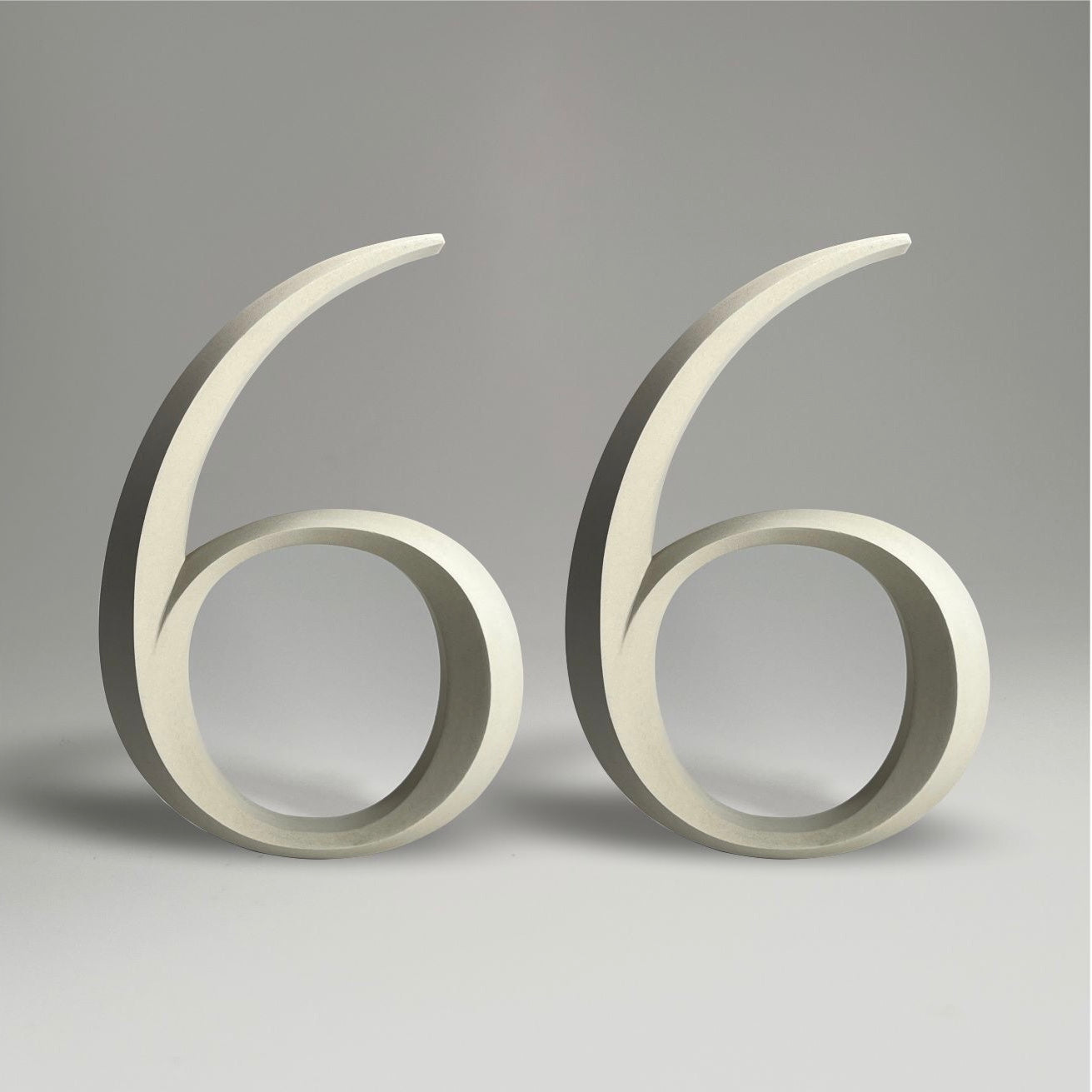 Luxury house number ‘66’, with a floating prismatic design for modern and classical homes alike.