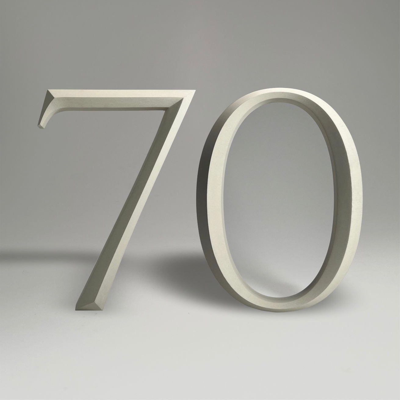 Luxury house number ‘70’, with a floating prismatic design for modern and classical homes alike.