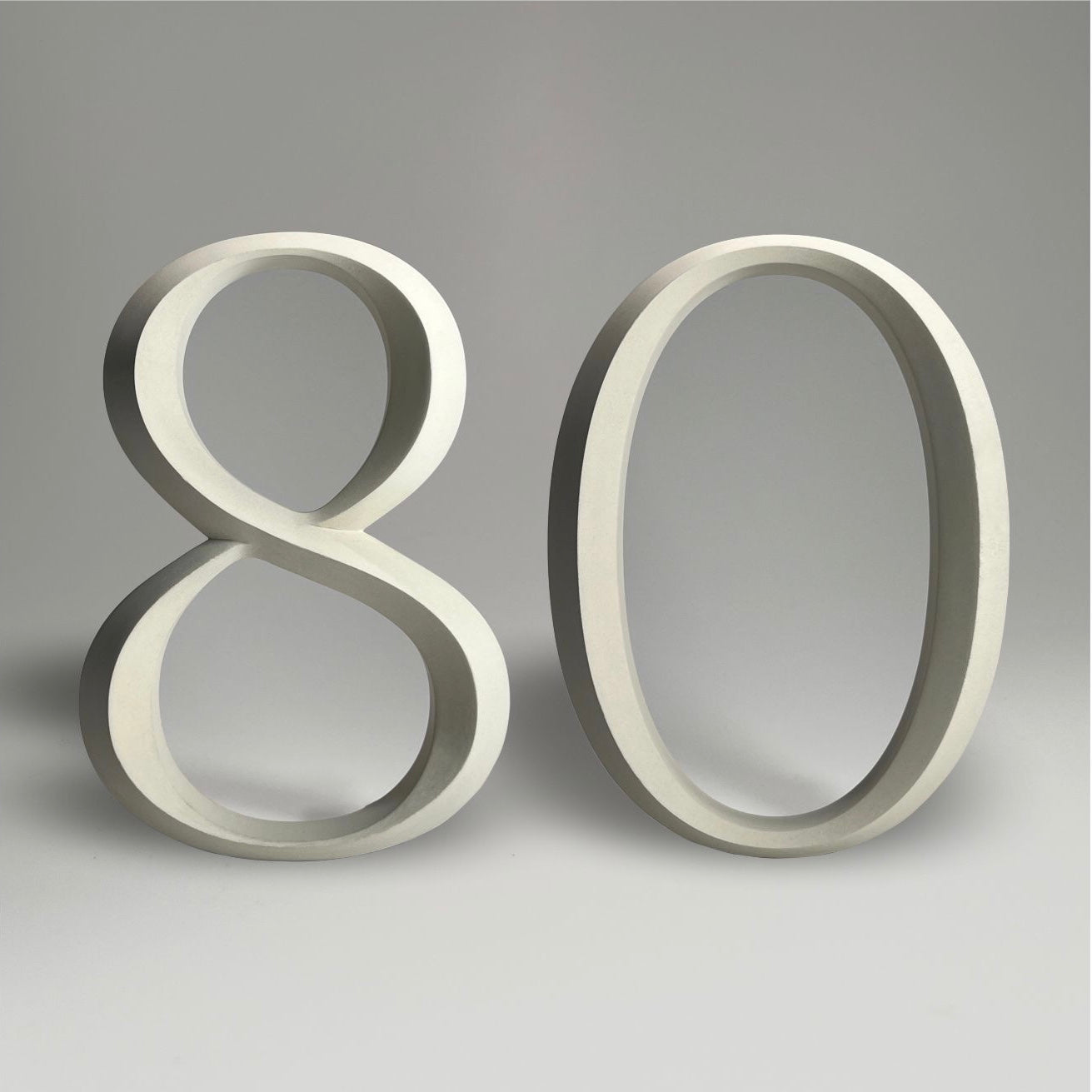 Luxury house number ‘80’, with a floating prismatic design for modern and classical homes alike.