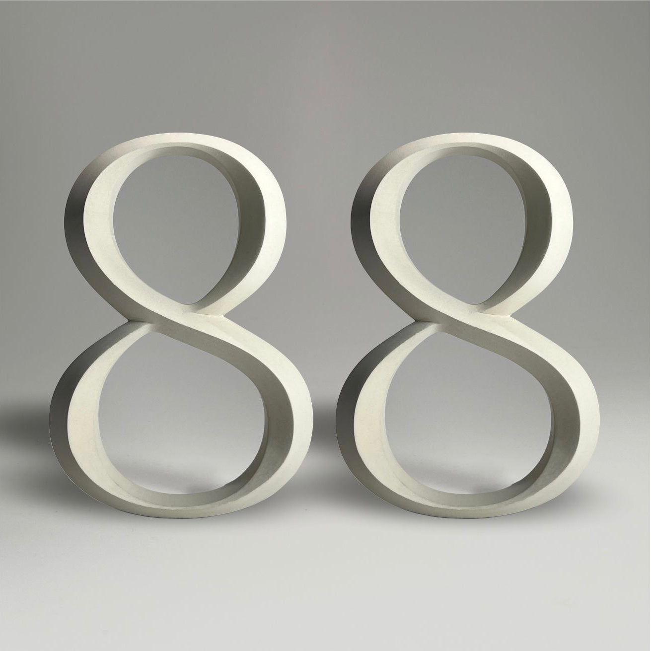 Floating prismatic house number ‘88’, crafted in an elegant design, perfect for modern homes and house signs.