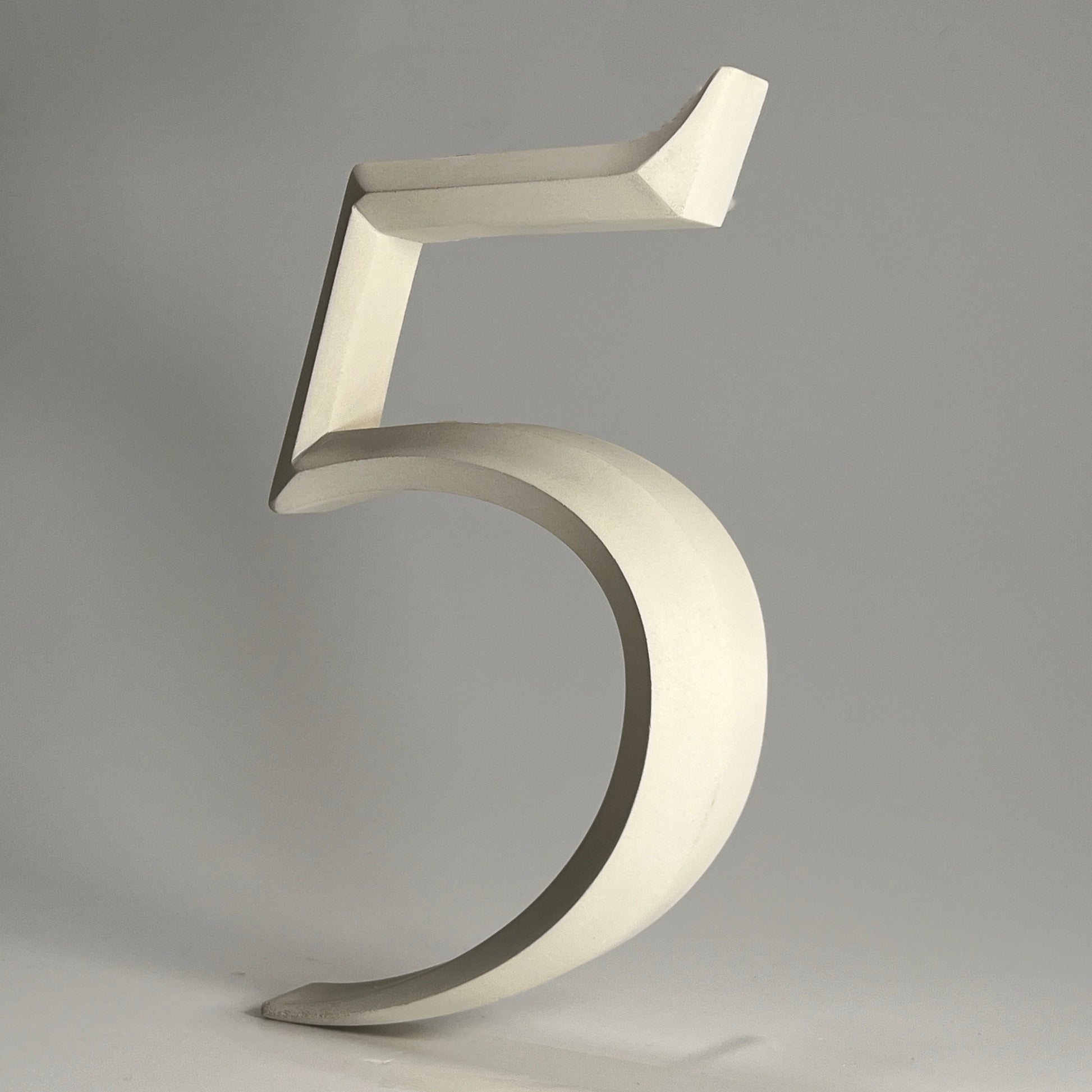 Floating prismatic house number ‘5’, crafted in an elegant design, perfect for modern homes and house signs.