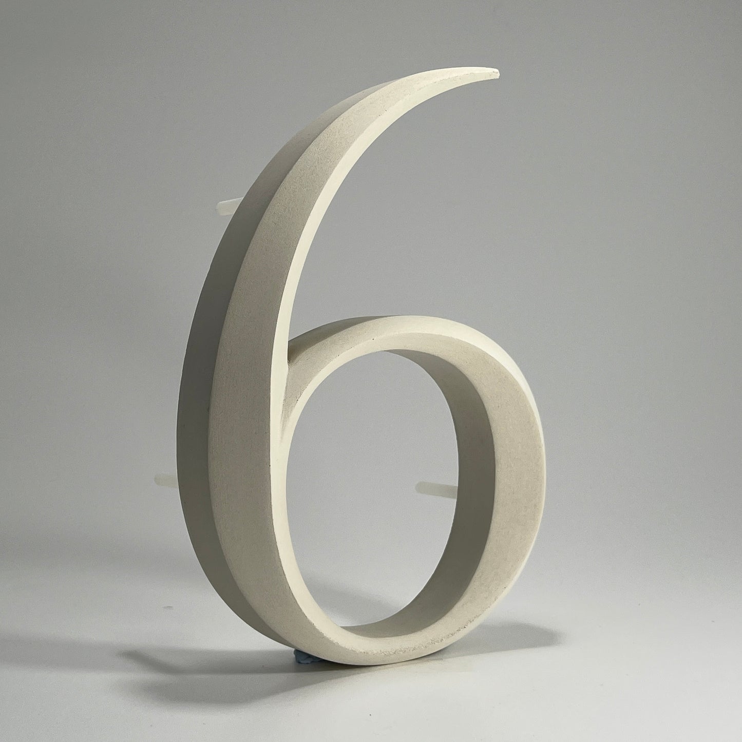 Floating prismatic house number ‘6’, crafted in an elegant design, perfect for modern homes and house signs.
