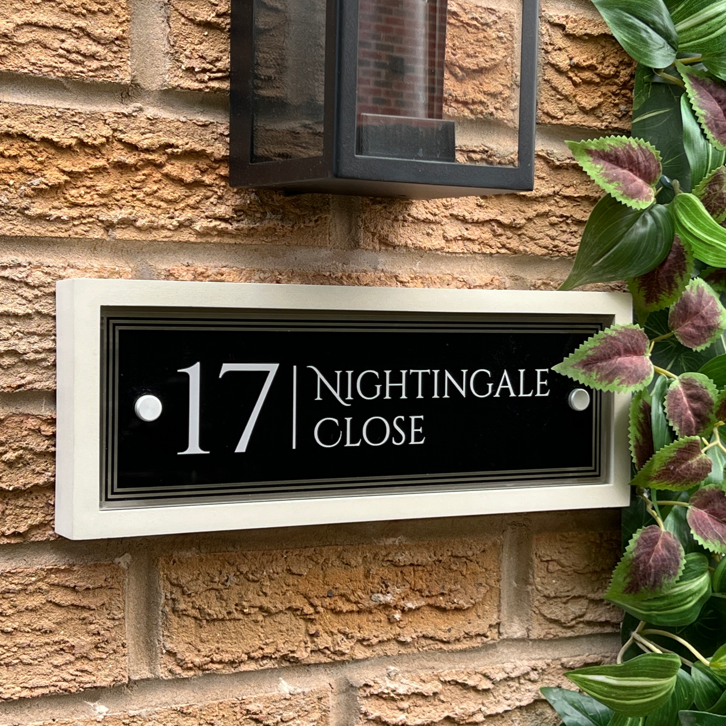 Edit Rectangulum | Personalised Designer House Sign with Acrylic Front & Portland Stone Back