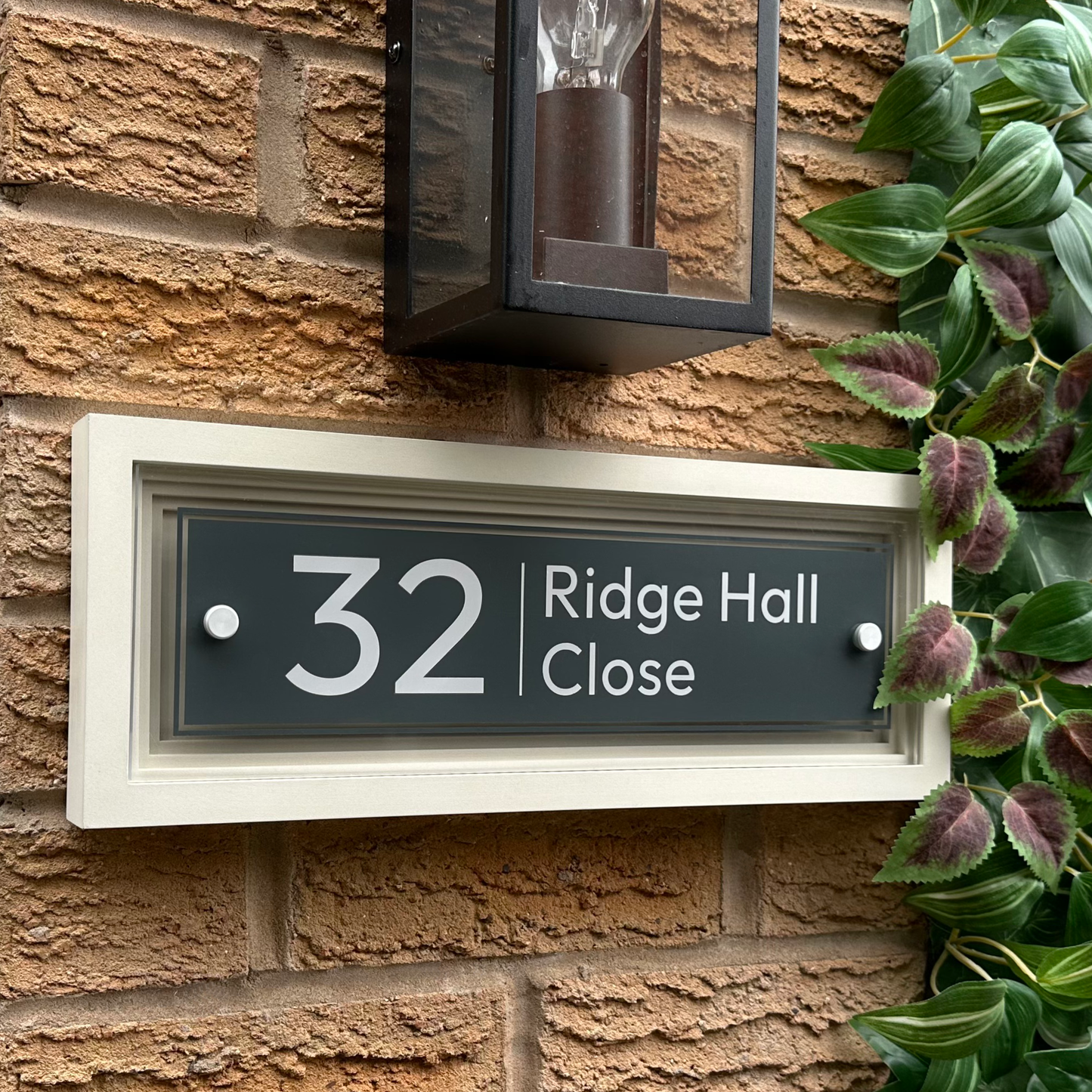 Signature Rectangulum | Personalised Designer House Sign with Acrylic Front & Portland Stone Coffered Back
