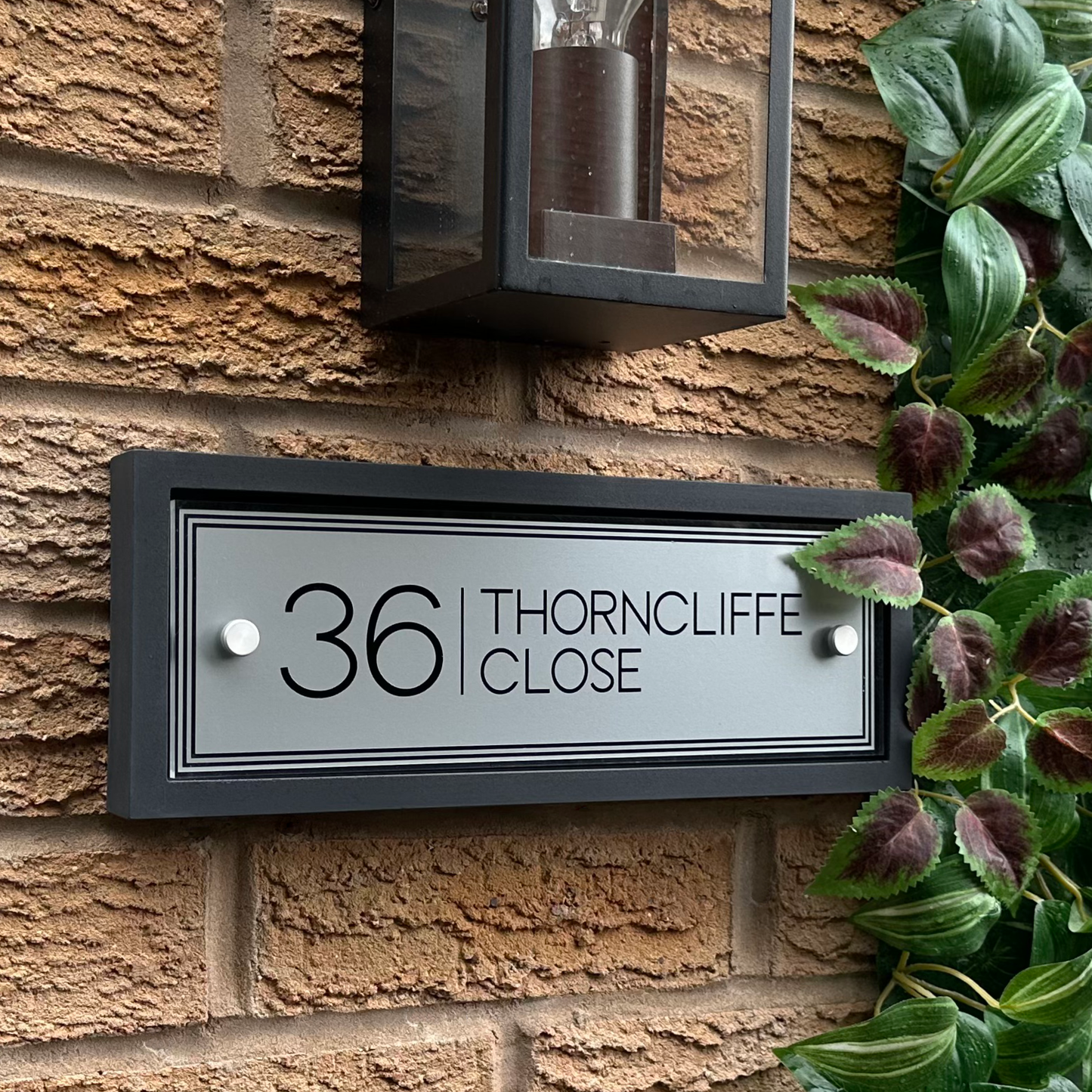 Edit Rectangulum | Personalised Designer House Sign with Acrylic Front & Heritage Grey Back