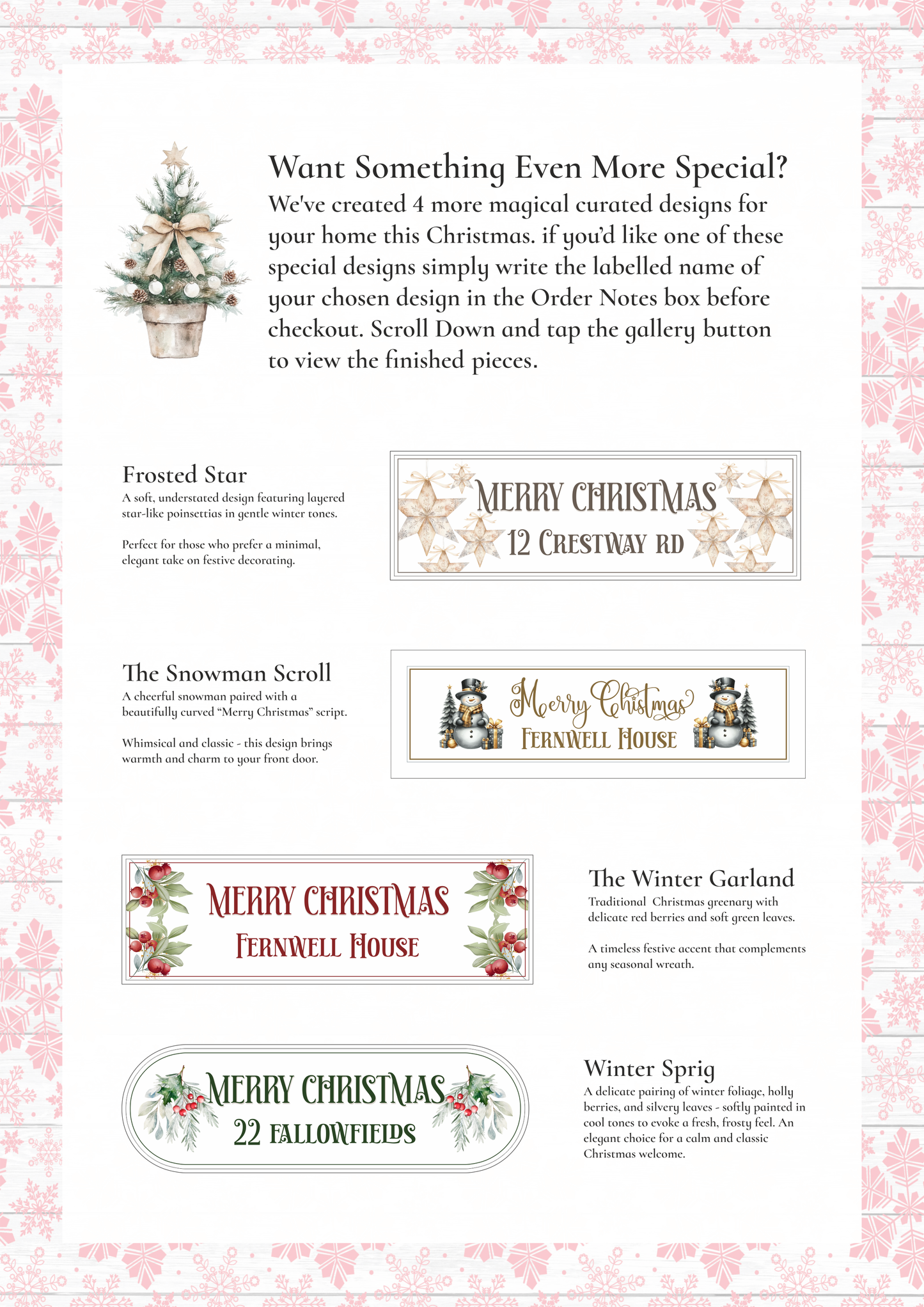 Decorative Personalised Christmas Front Panel – Edit Sign