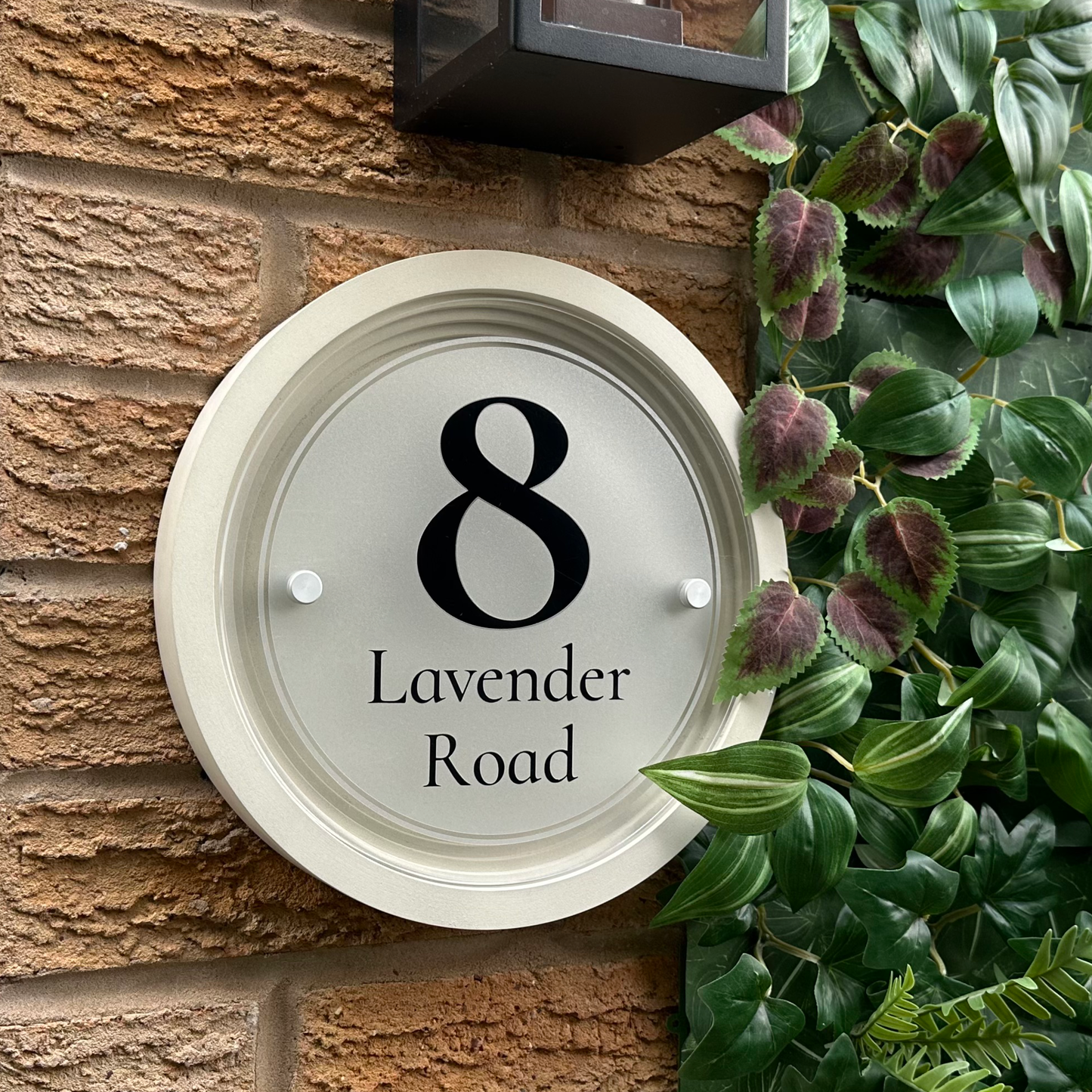 Signature Circulus | Personalised Designer House Sign with Acrylic Front & Portland Stone Coffered Back