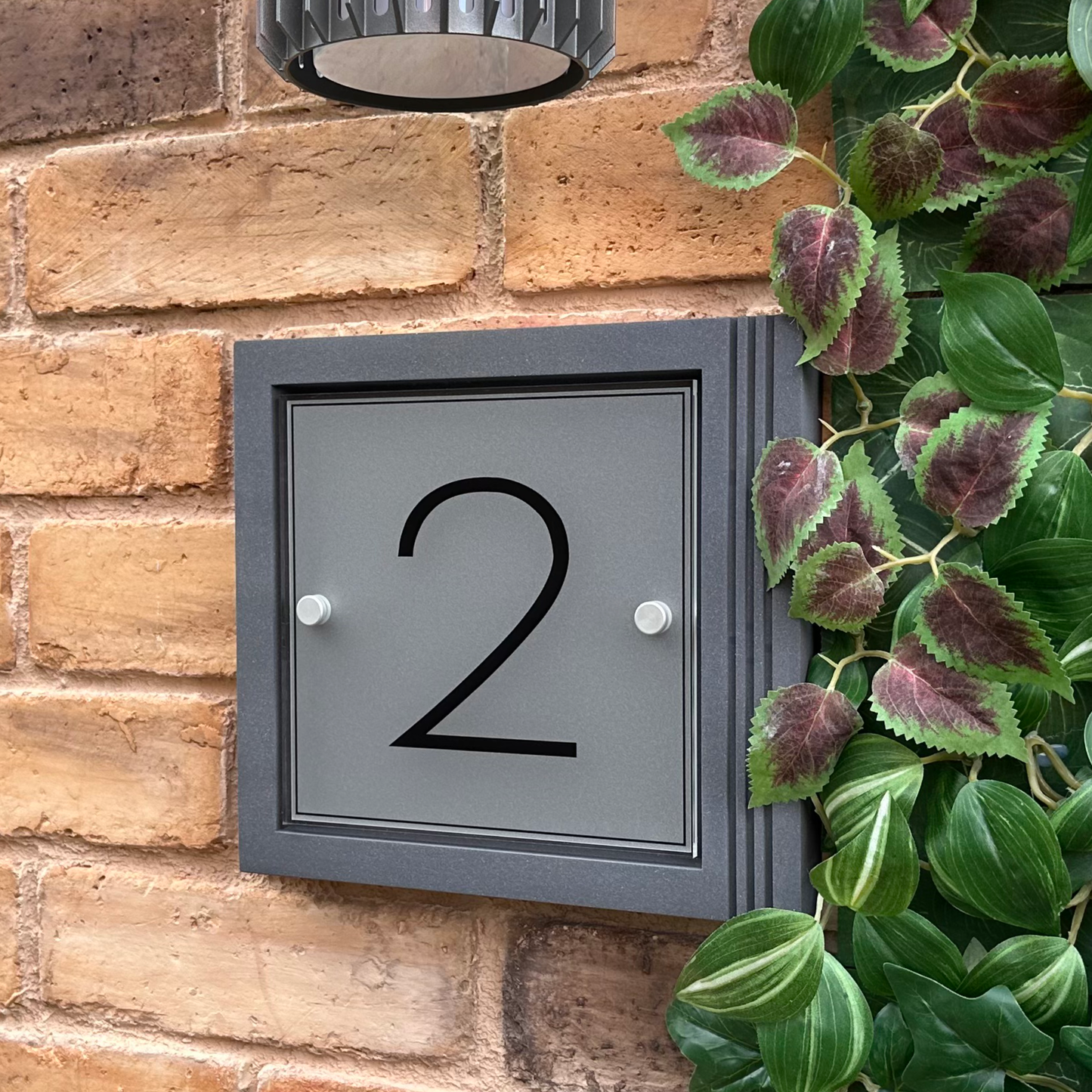 Urban Square | Personalised House Sign with Fluted Anthracite Frame W248mm x H229mm
