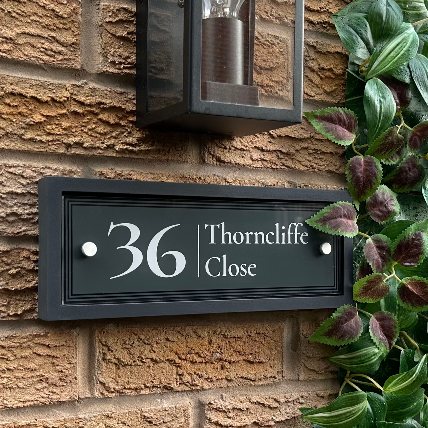 Edit Rectangulum | Personalised Designer House Sign with Acrylic Front & Heritage Grey Back