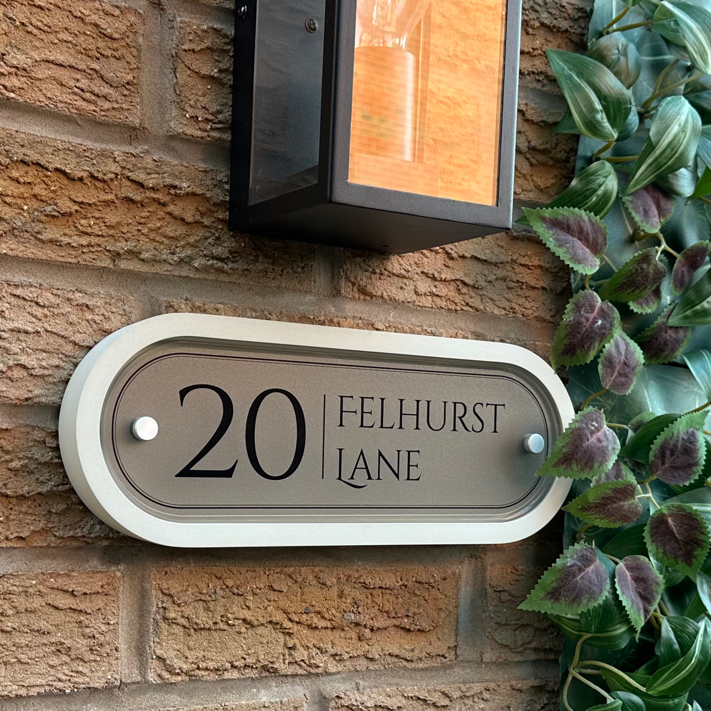 Edit Stadium | Personalised Designer House Sign with Acrylic Front & Portland Stone Back