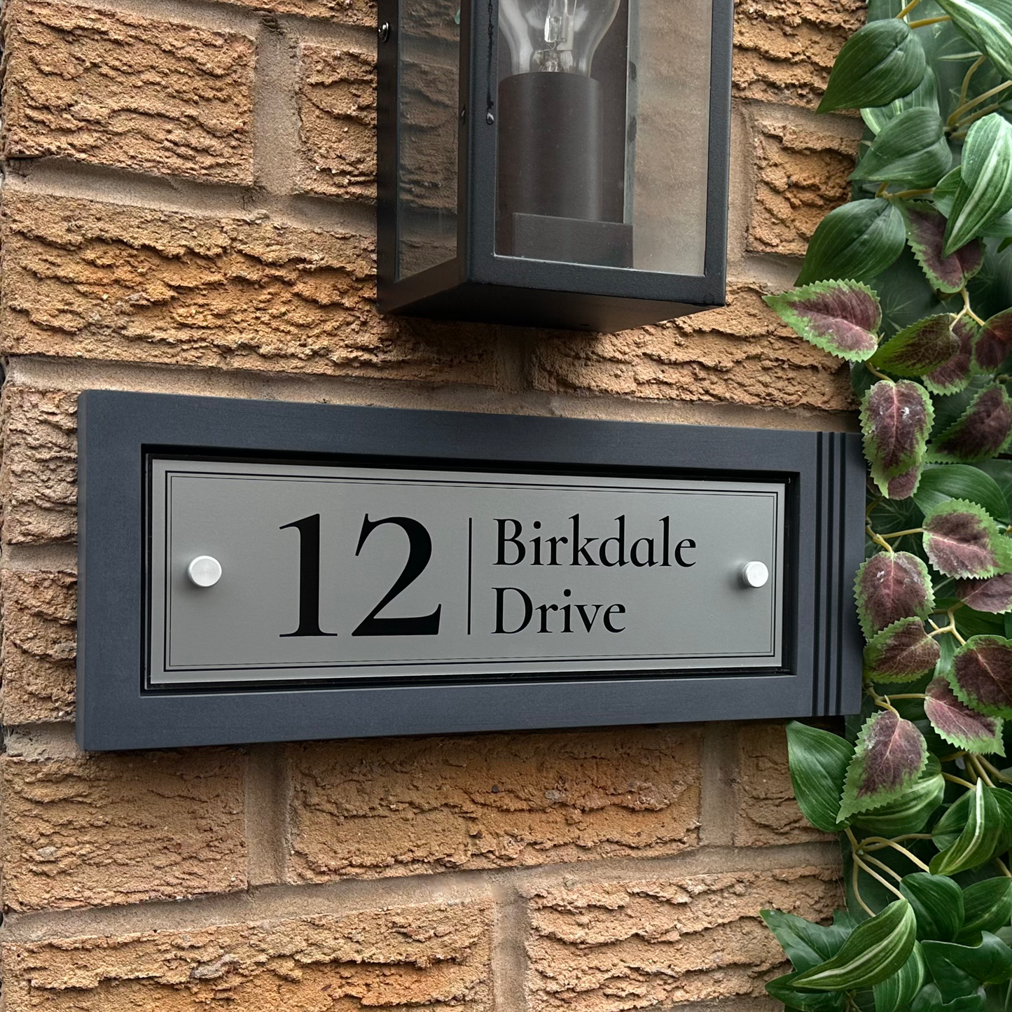 Urban Rectangle | Personalised Designer House Sign with an Offset Acrylic Panel & Monochrome Recessed Back