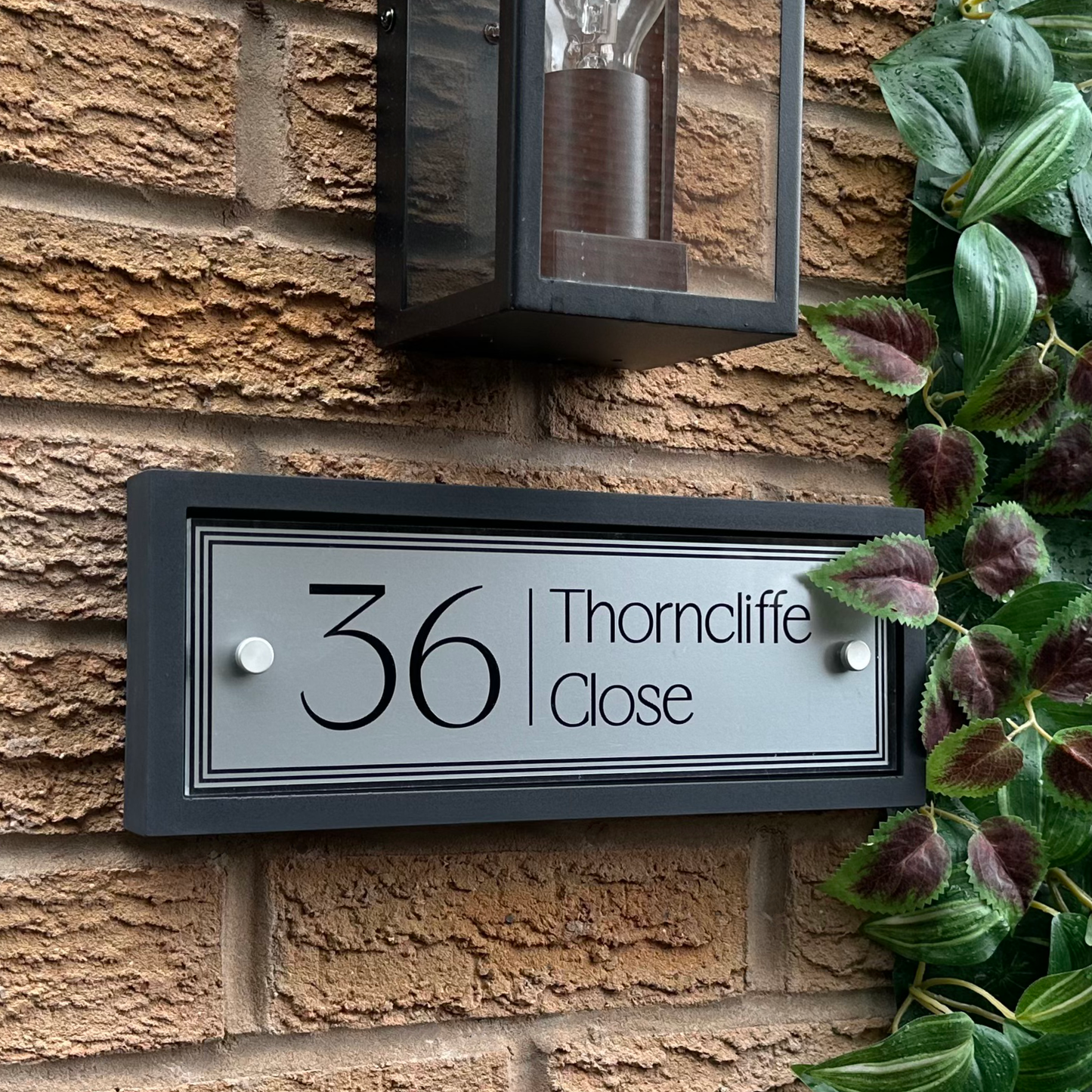 Edit Rectangulum | Personalised Designer House Sign with Acrylic Front & Heritage Grey Back
