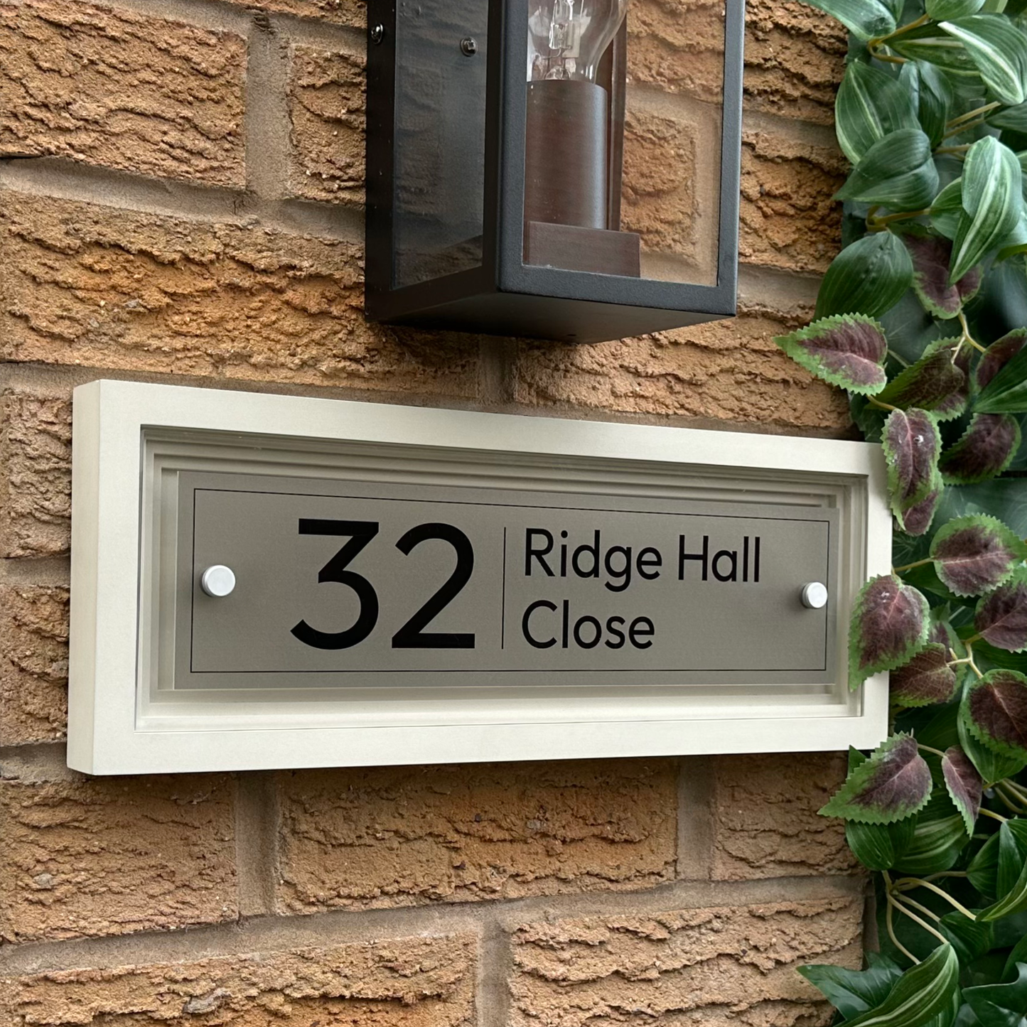 Signature Rectangulum | Personalised Designer House Sign with Acrylic Front & Portland Stone Coffered Back