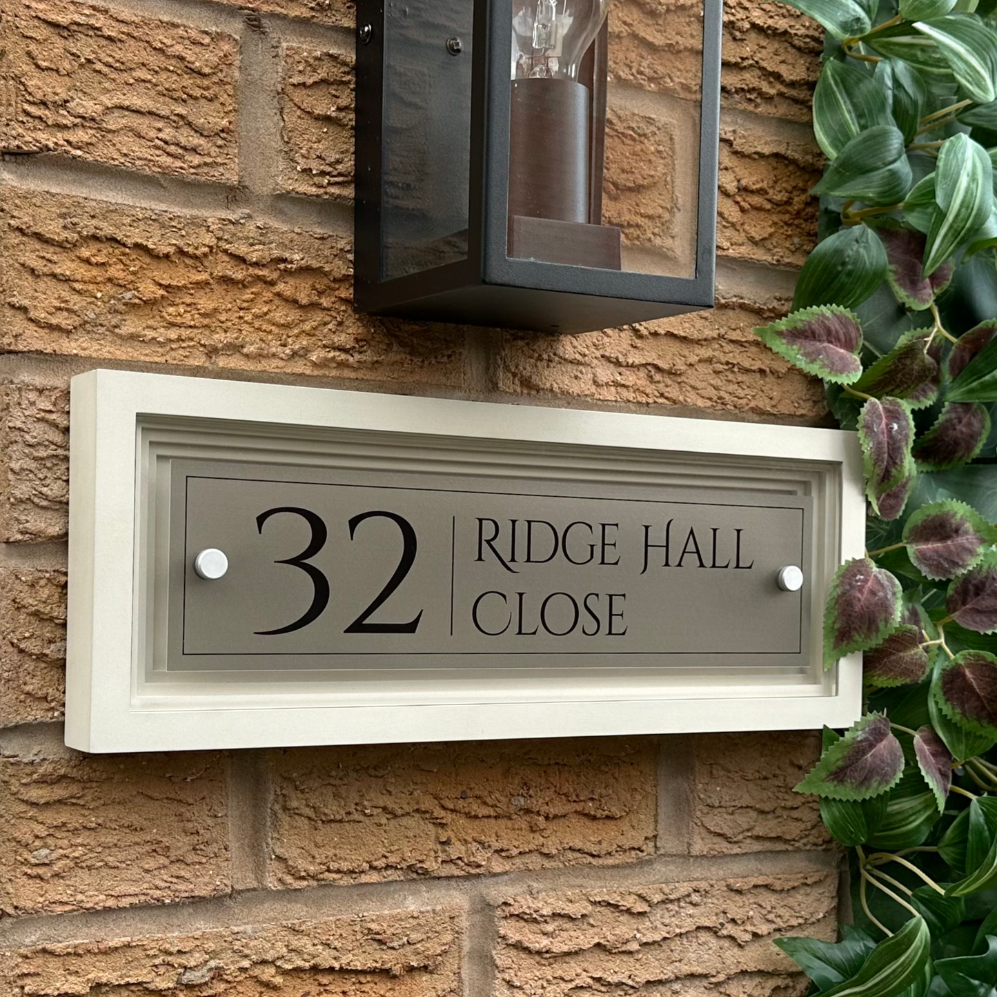 Signature Rectangulum | Personalised Designer House Sign with Acrylic Front & Portland Stone Coffered Back