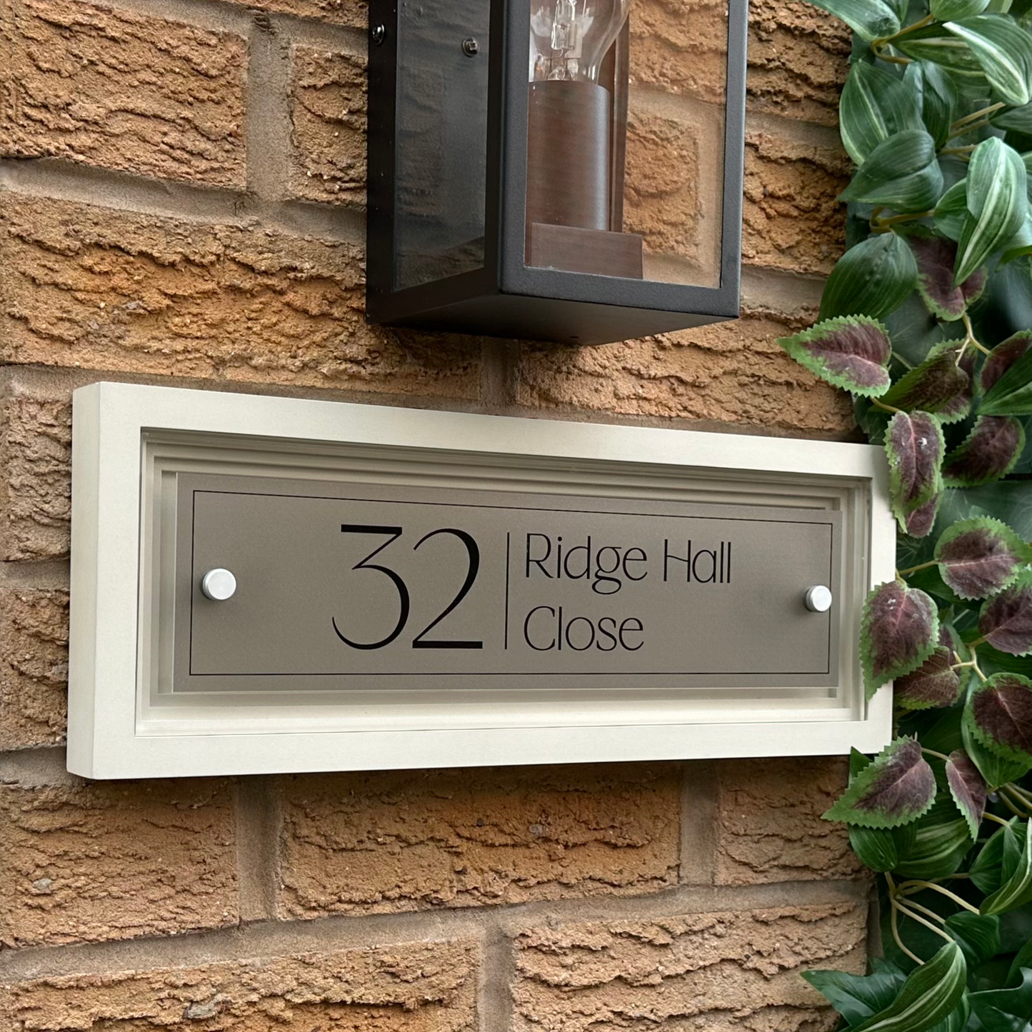 Signature Rectangulum | Personalised Designer House Sign with Acrylic Front & Portland Stone Coffered Back