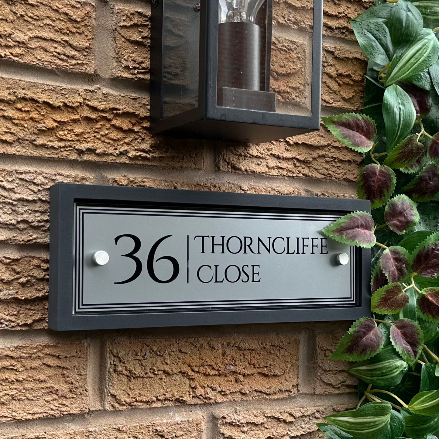 Edit Rectangulum | Personalised Designer House Sign with Acrylic Front & Heritage Grey Back