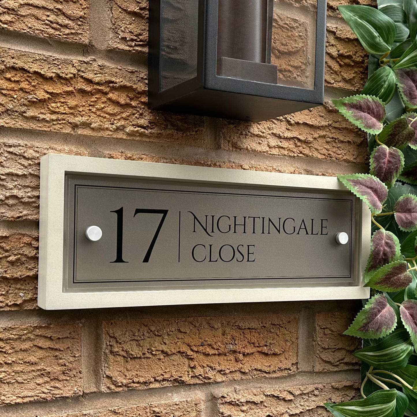 Edit Rectangulum | Personalised Designer House Sign with Acrylic Front & Portland Stone Back