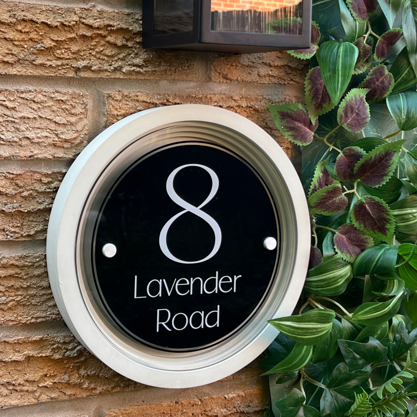 Signature Circulus | Personalised Designer House Sign with Acrylic Front & Portland Stone Coffered Back