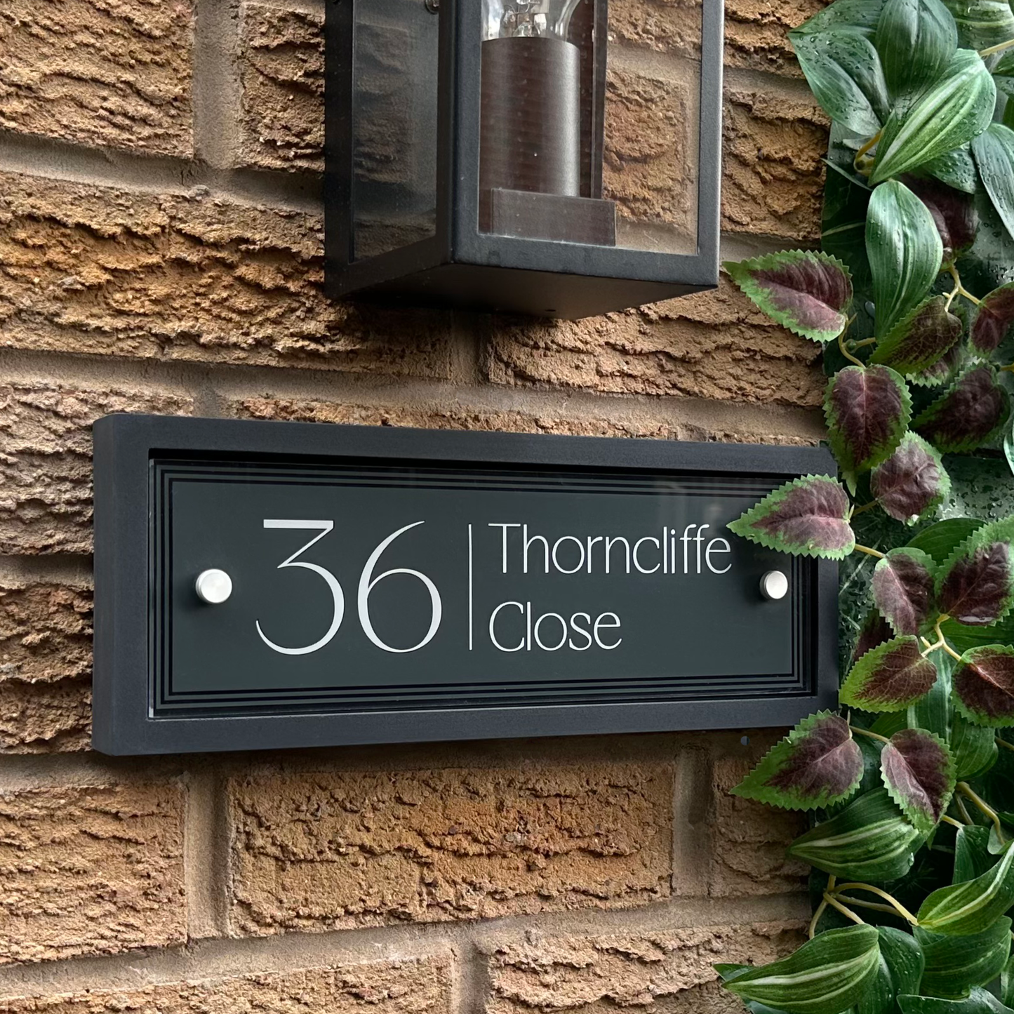 Edit Rectangulum | Personalised Designer House Sign with Acrylic Front & Heritage Grey Back