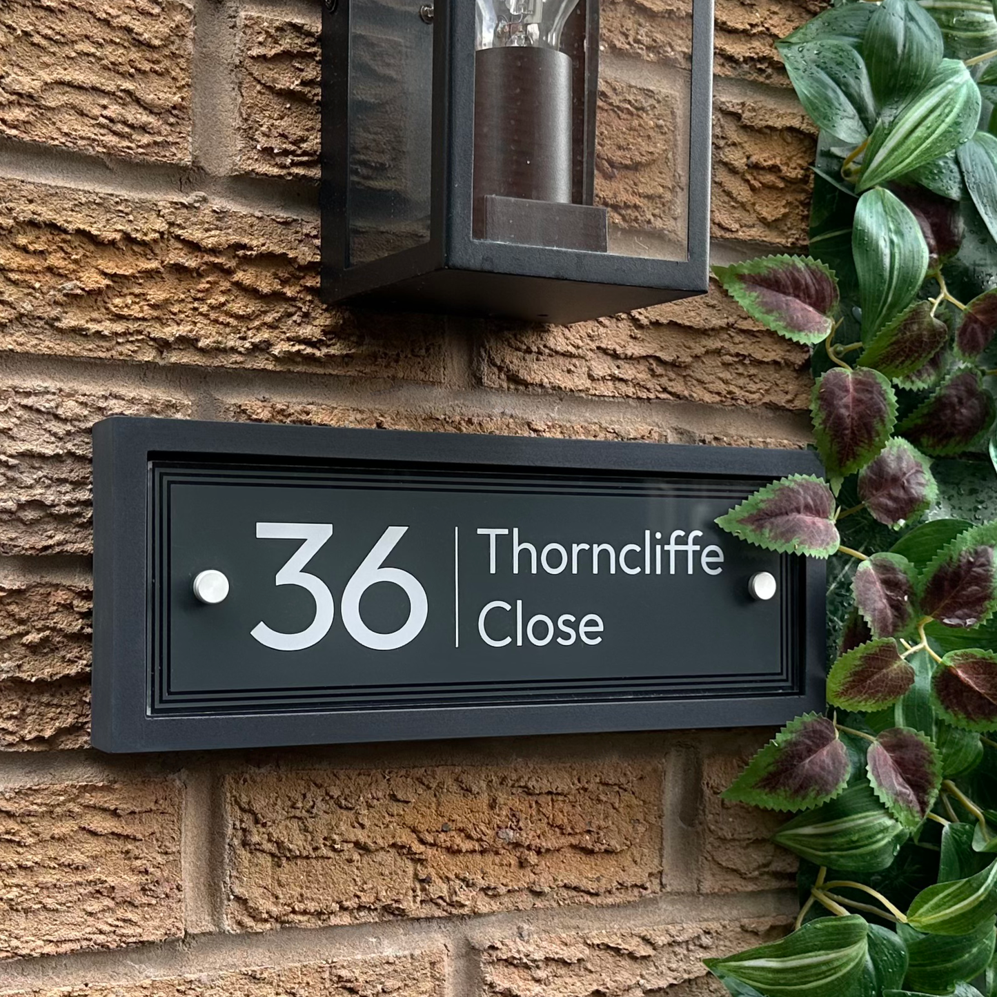 Edit Rectangulum | Personalised Designer House Sign with Acrylic Front & Heritage Grey Back