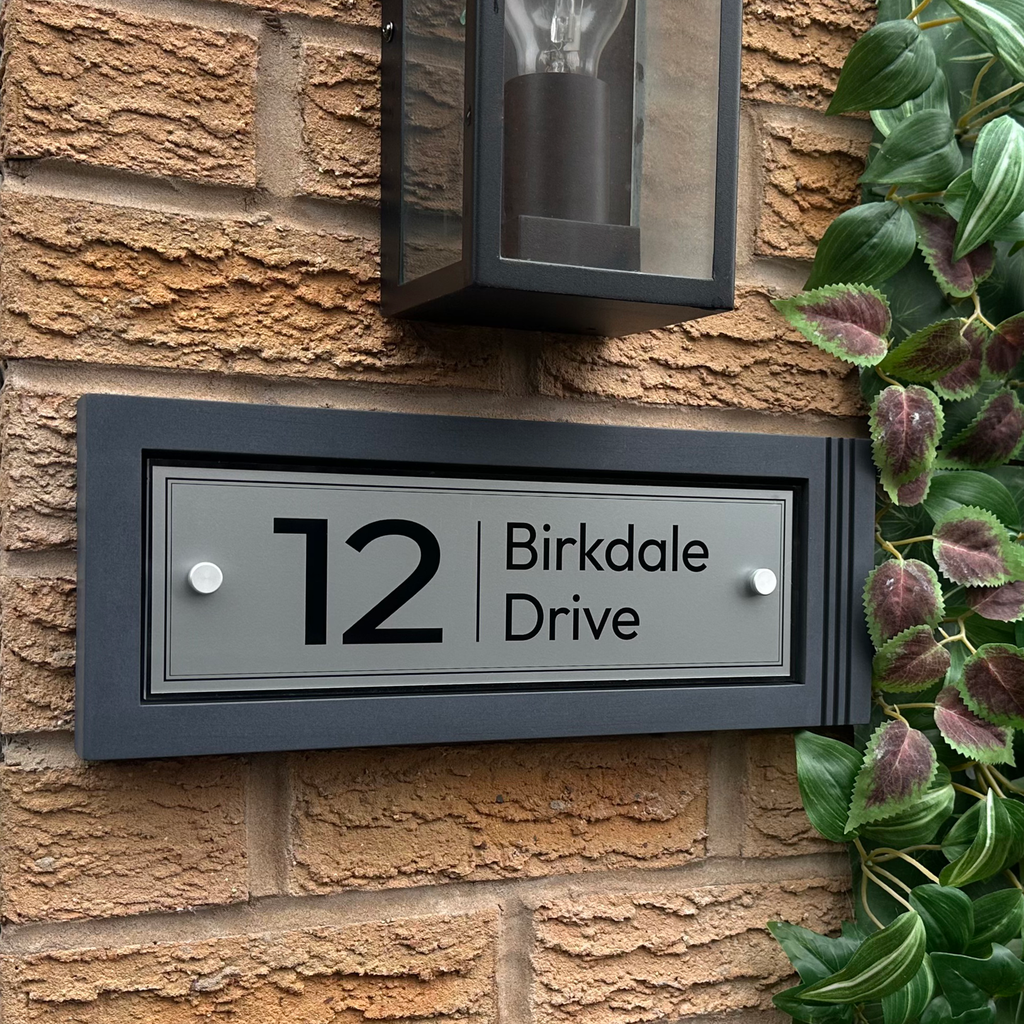 Urban Rectangle | Personalised Designer House Sign with an Offset Acrylic Panel & Monochrome Recessed Back