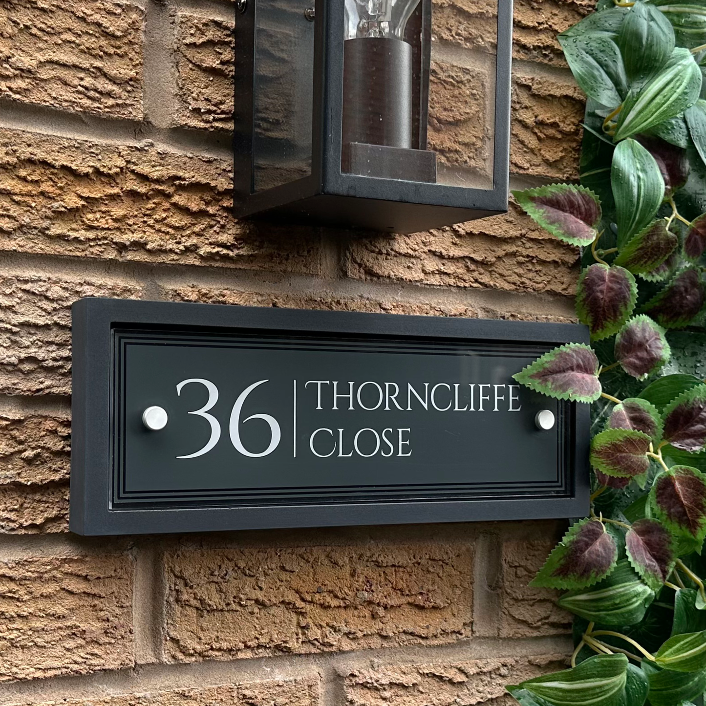 Edit Rectangulum | Personalised Designer House Sign with Acrylic Front & Heritage Grey Back