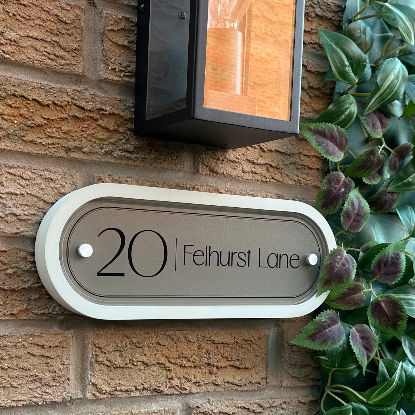 Edit Stadium | Personalised Designer House Sign with Acrylic Front & Portland Stone Back