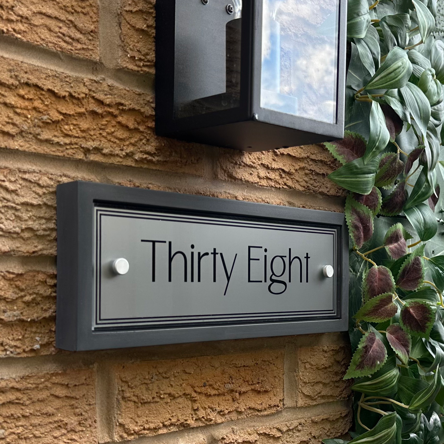 Edit Rectangulum | Personalised Designer House Sign with Acrylic Front & Heritage Grey Back