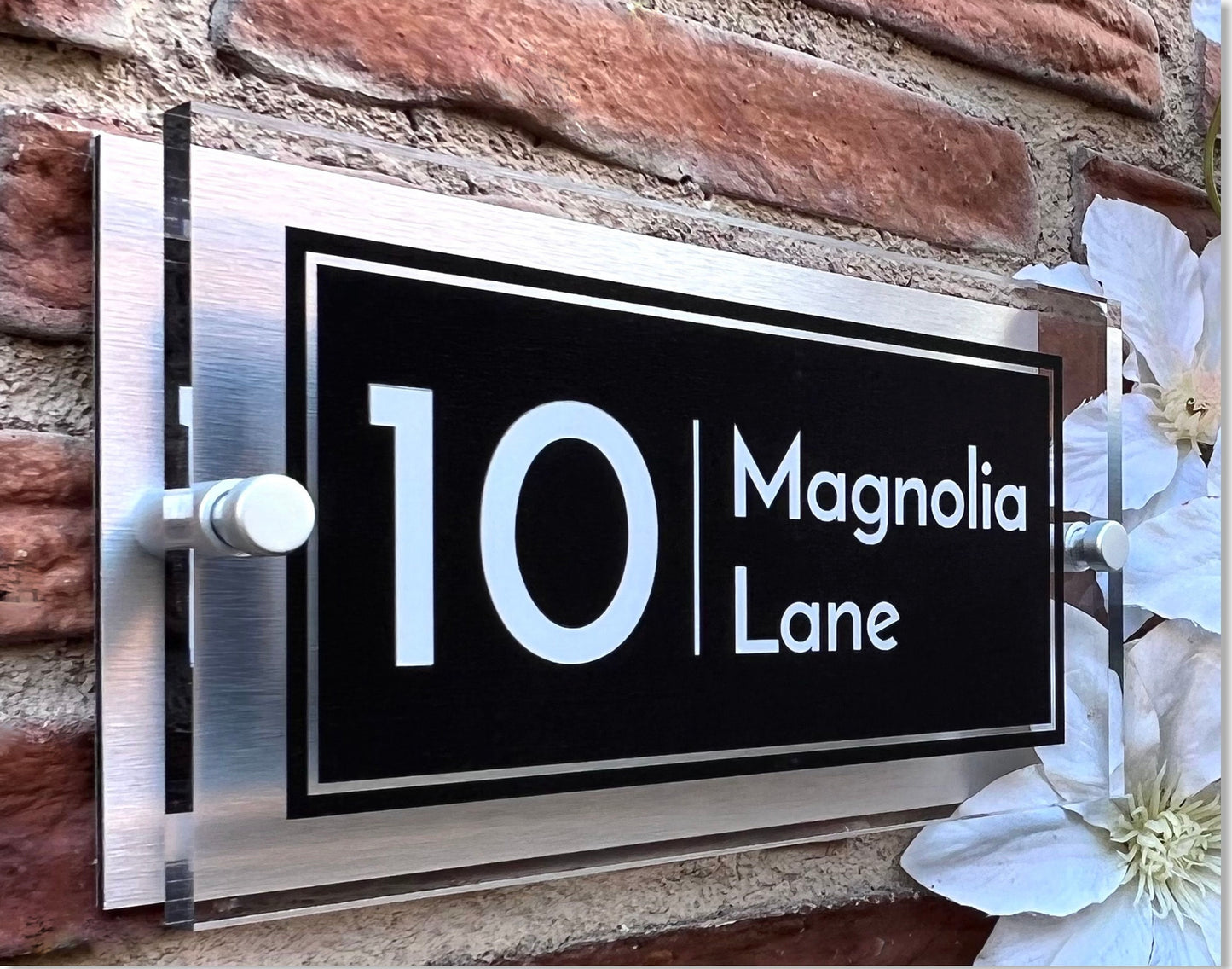 Essentials Rectangle | Personalised House Sign with Perspex front